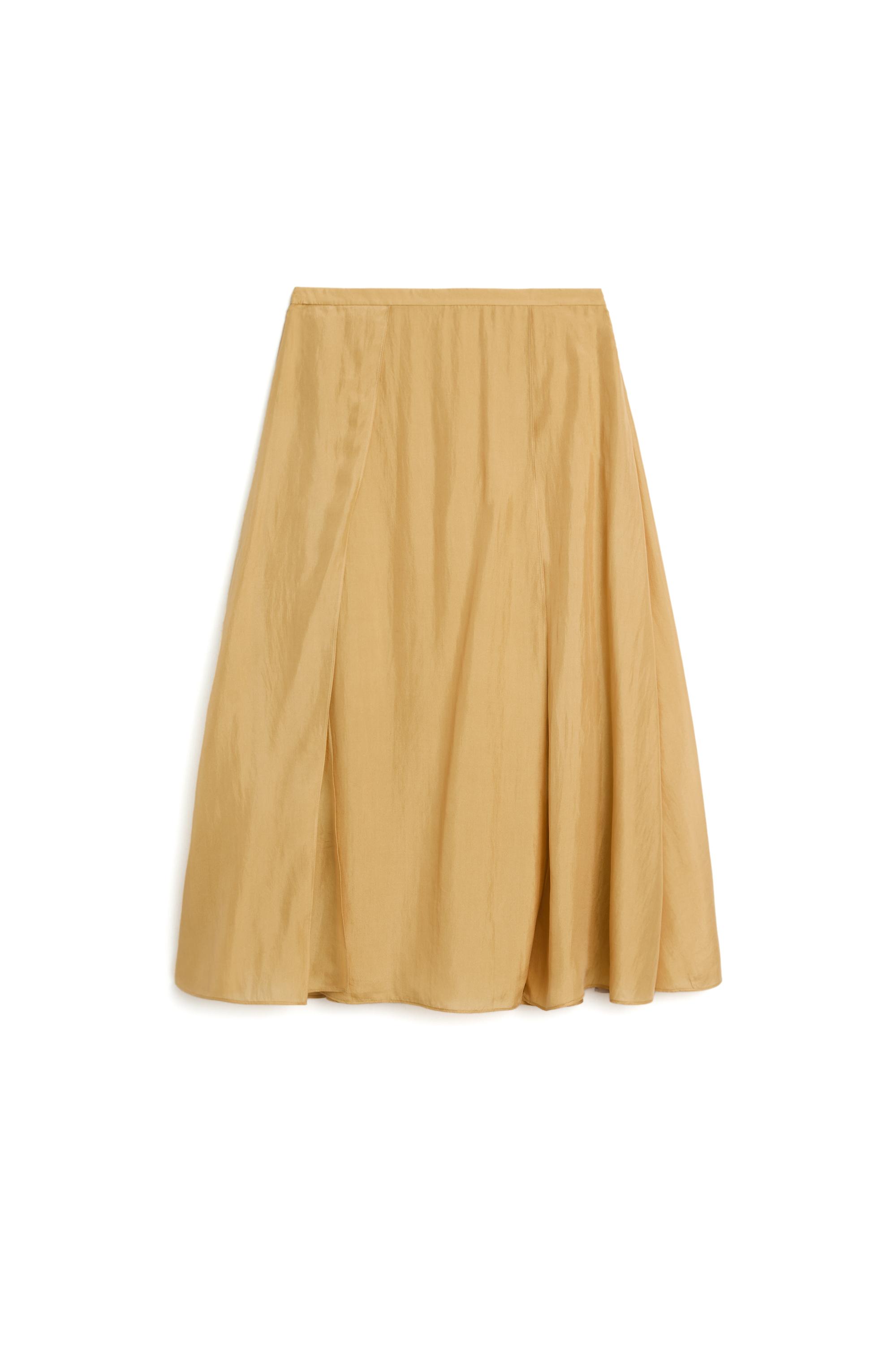 100% silk flowing midi skirt co-ord — YELLOW