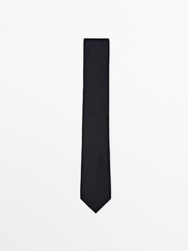 Cotton and silk blend twill tie — BLUE 1