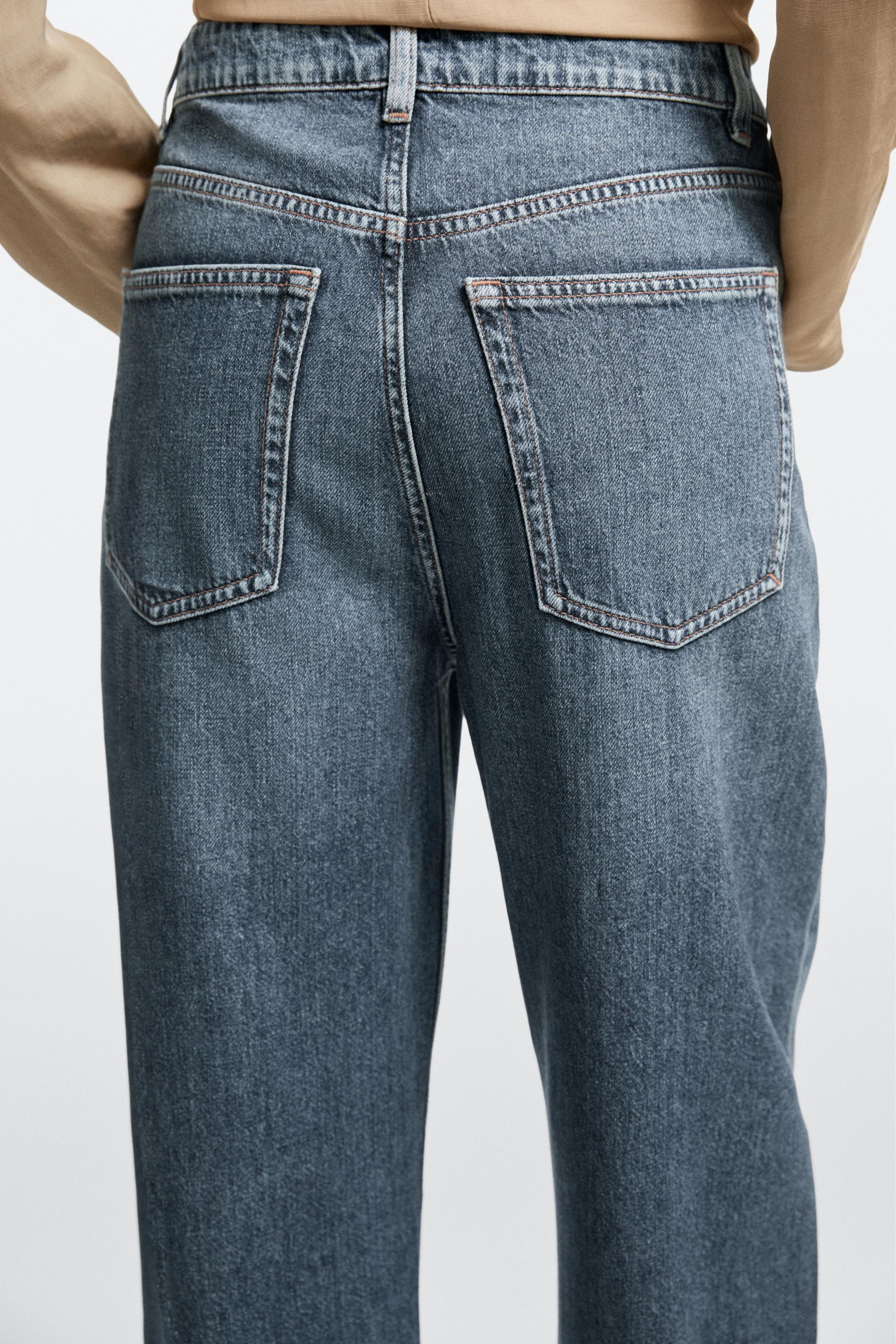 Mid-waist barrel fit jeans — MEDIUM BLUE