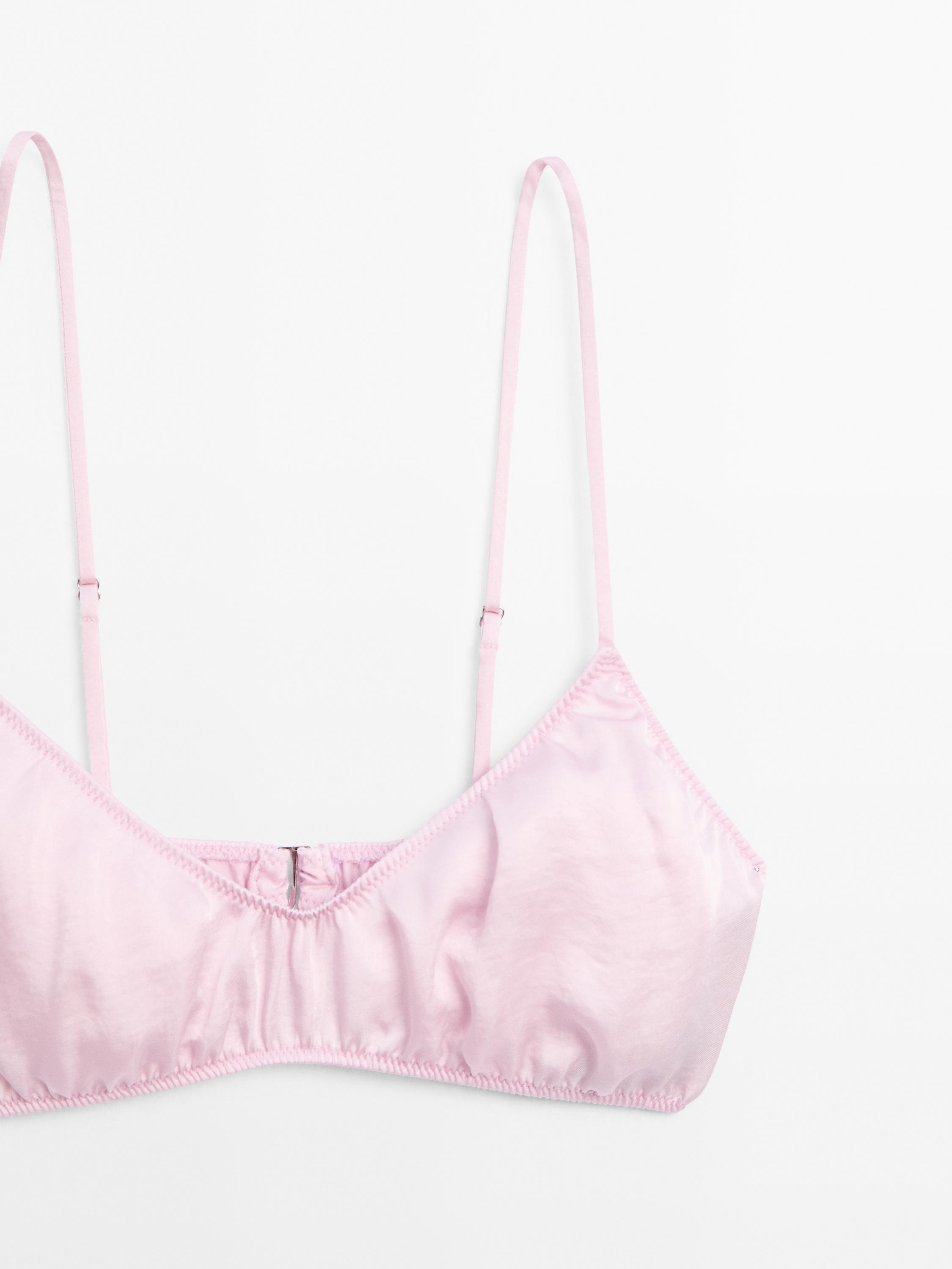 Gathered satin triangle bra - STUDIO
