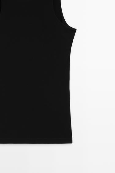 Round neck camisole top — BLACK 4