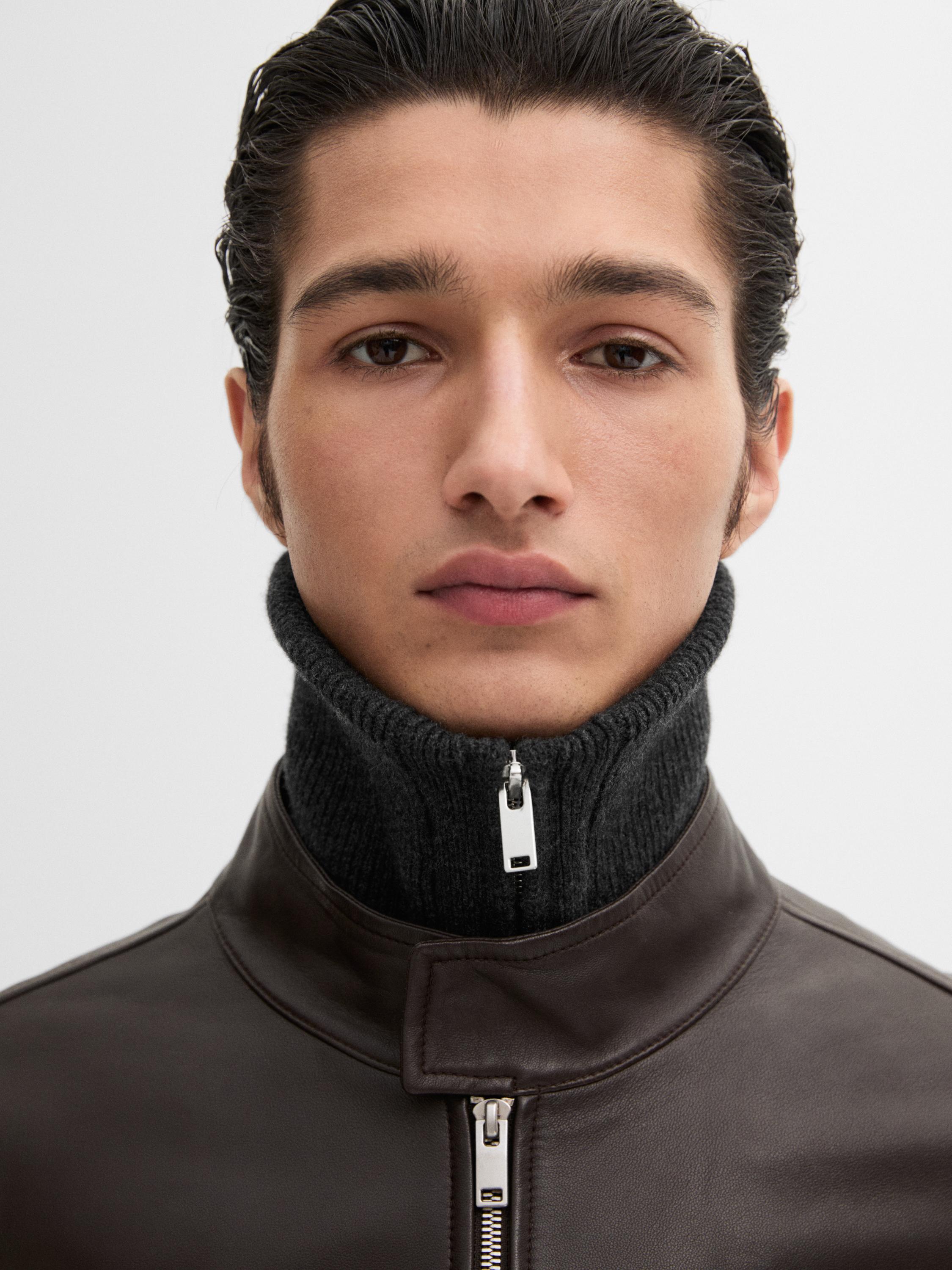 Nappa leather jacket with pockets