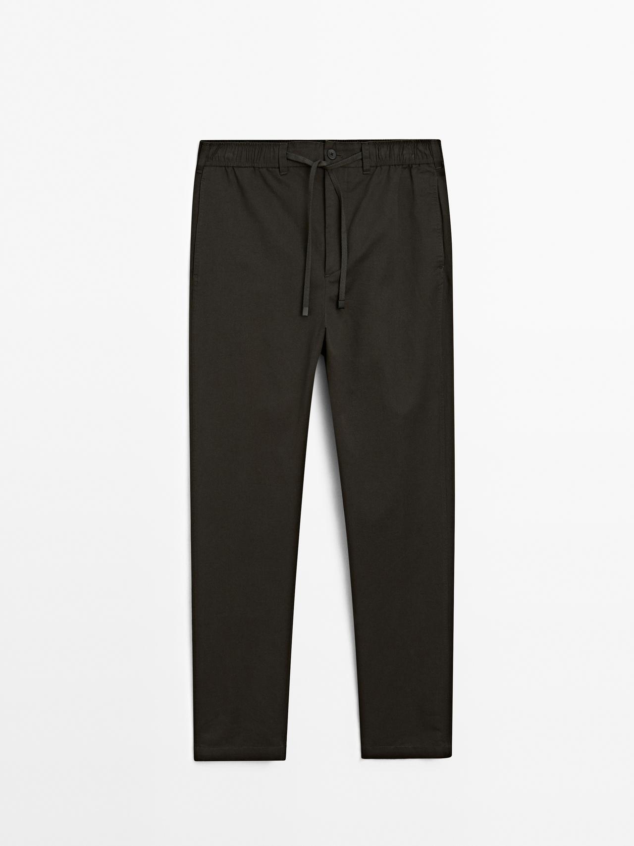 Massimo Dutti - Herre - Joggingbukser I Bomuldsblanding - Stål - M