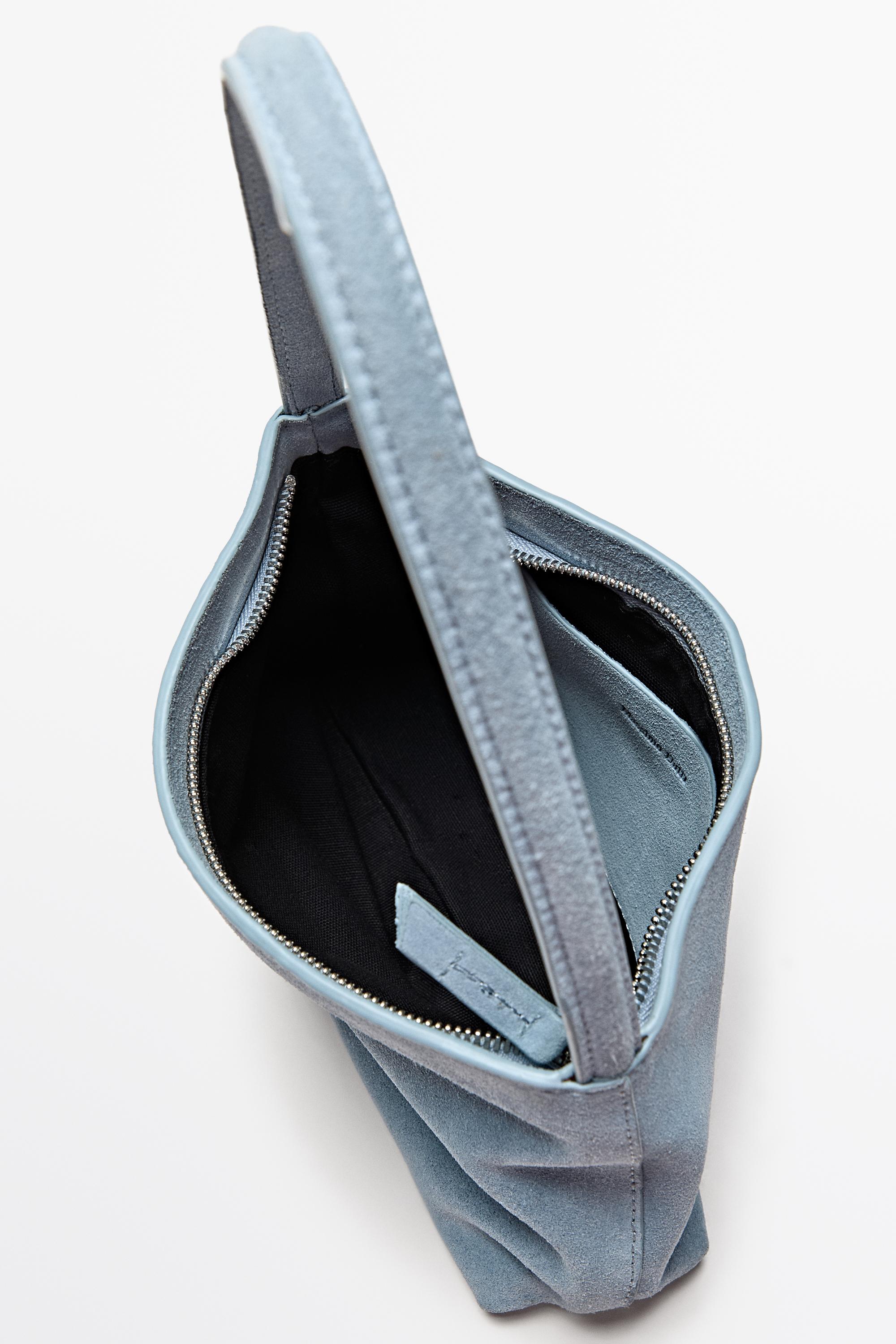 Split suede leather shoulder bag — Light blue