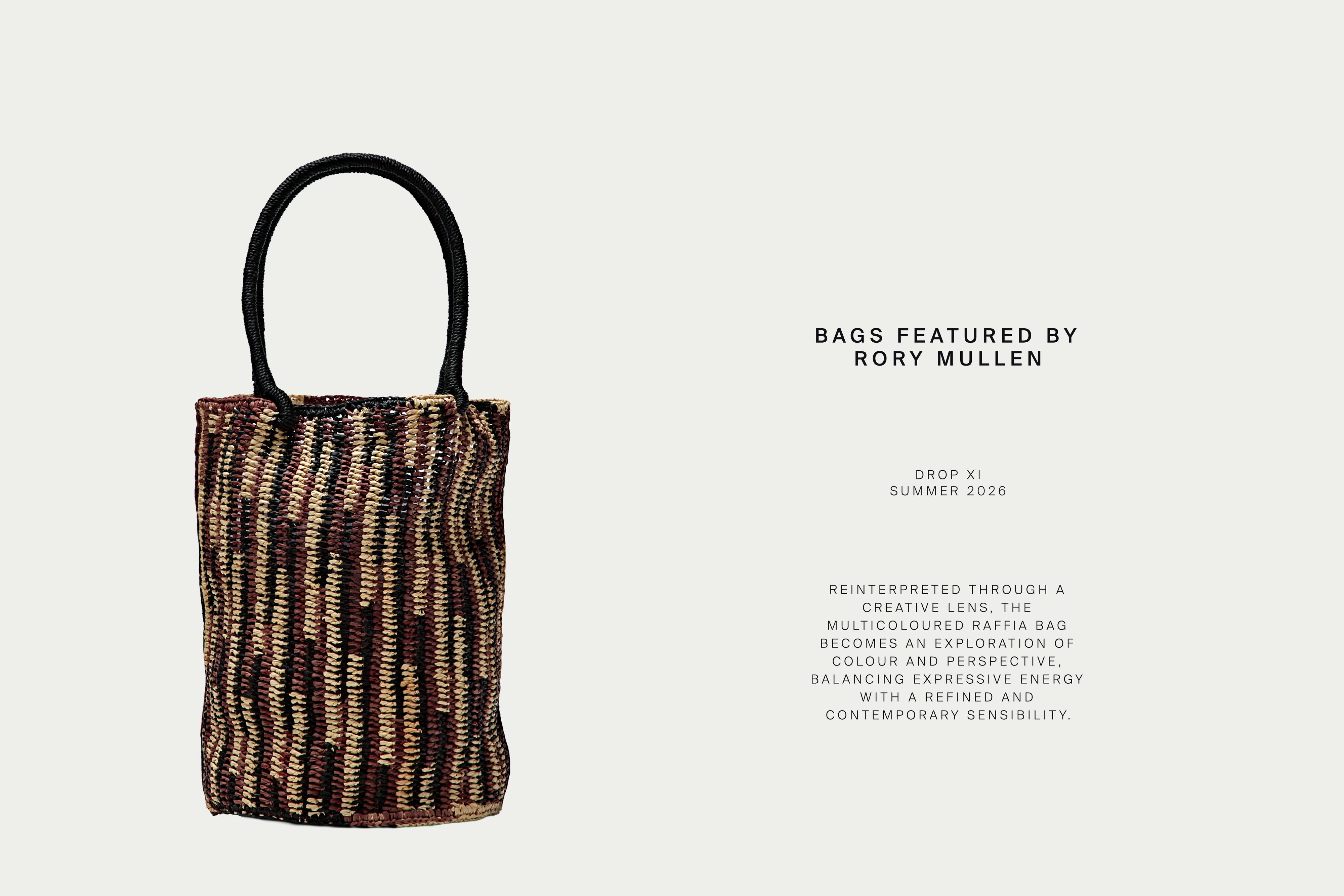 Mini raffia bucket bag — RUSSET