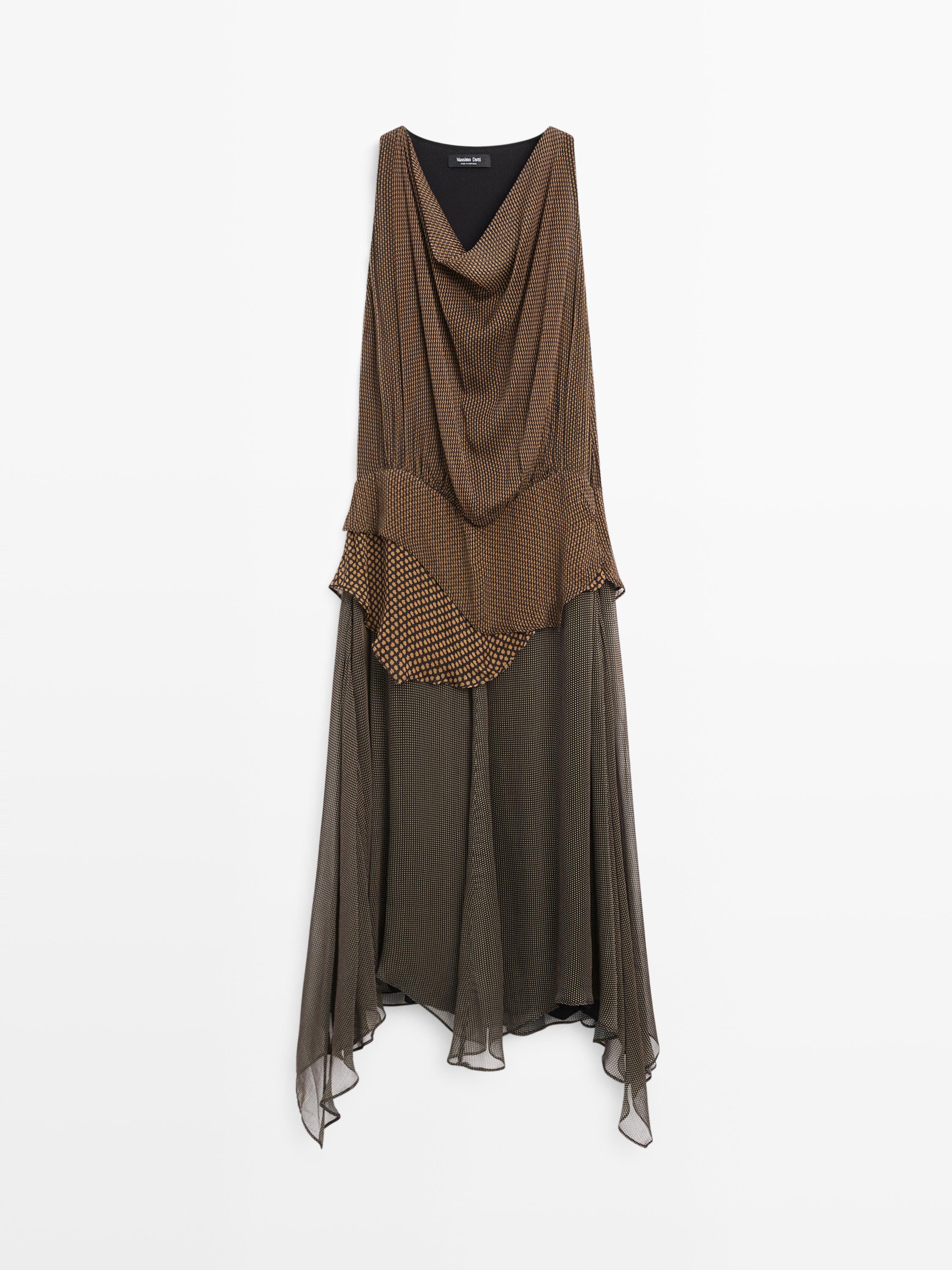 Flowing Layered Dress With Ruffles - Washed - 8 - Massimo Dutti - Women Flowing Layered Dress With Ruffles - Washed - 8 - Massimo Dutti - Women