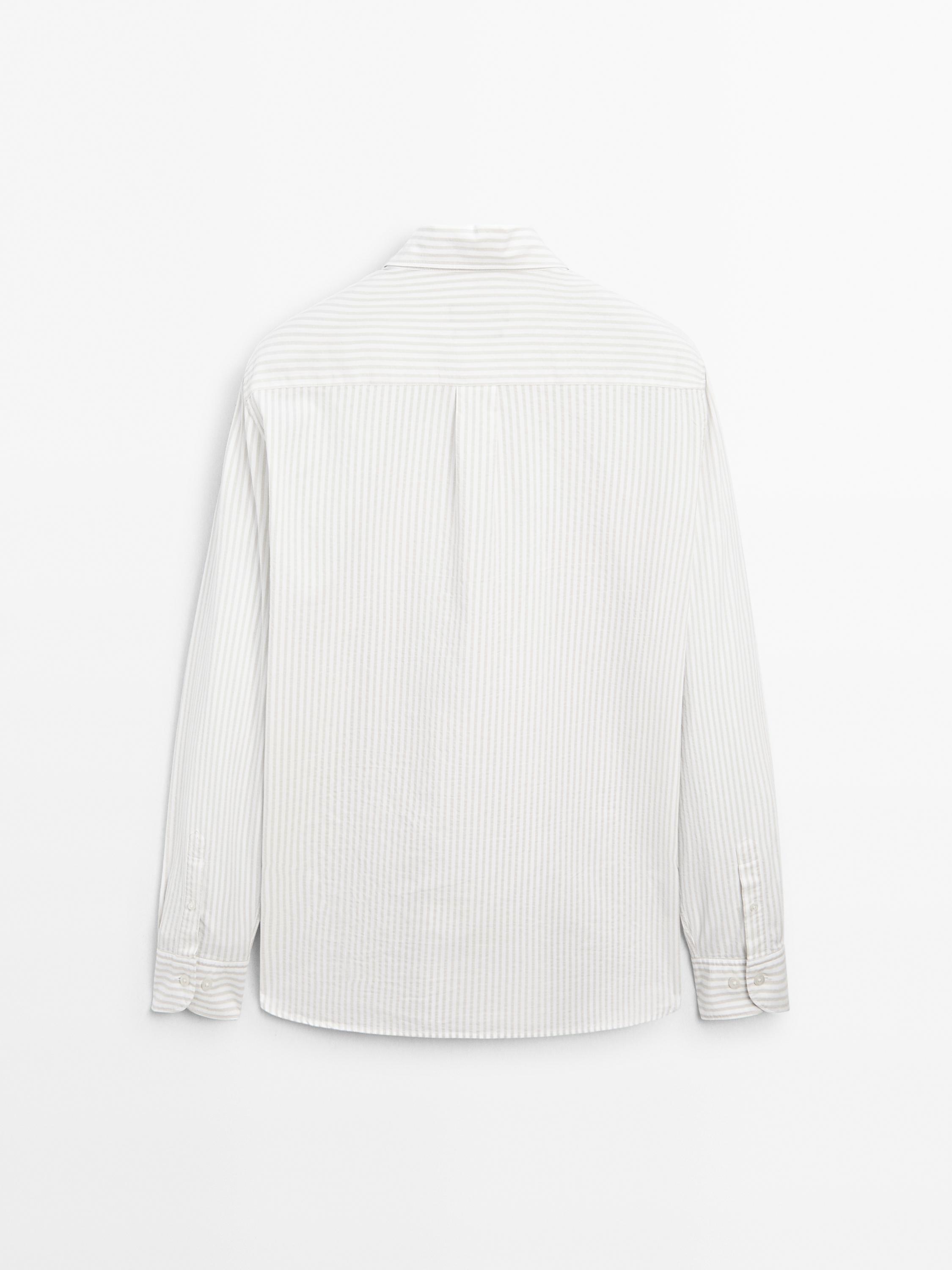 Regular fit striped cotton shirt
