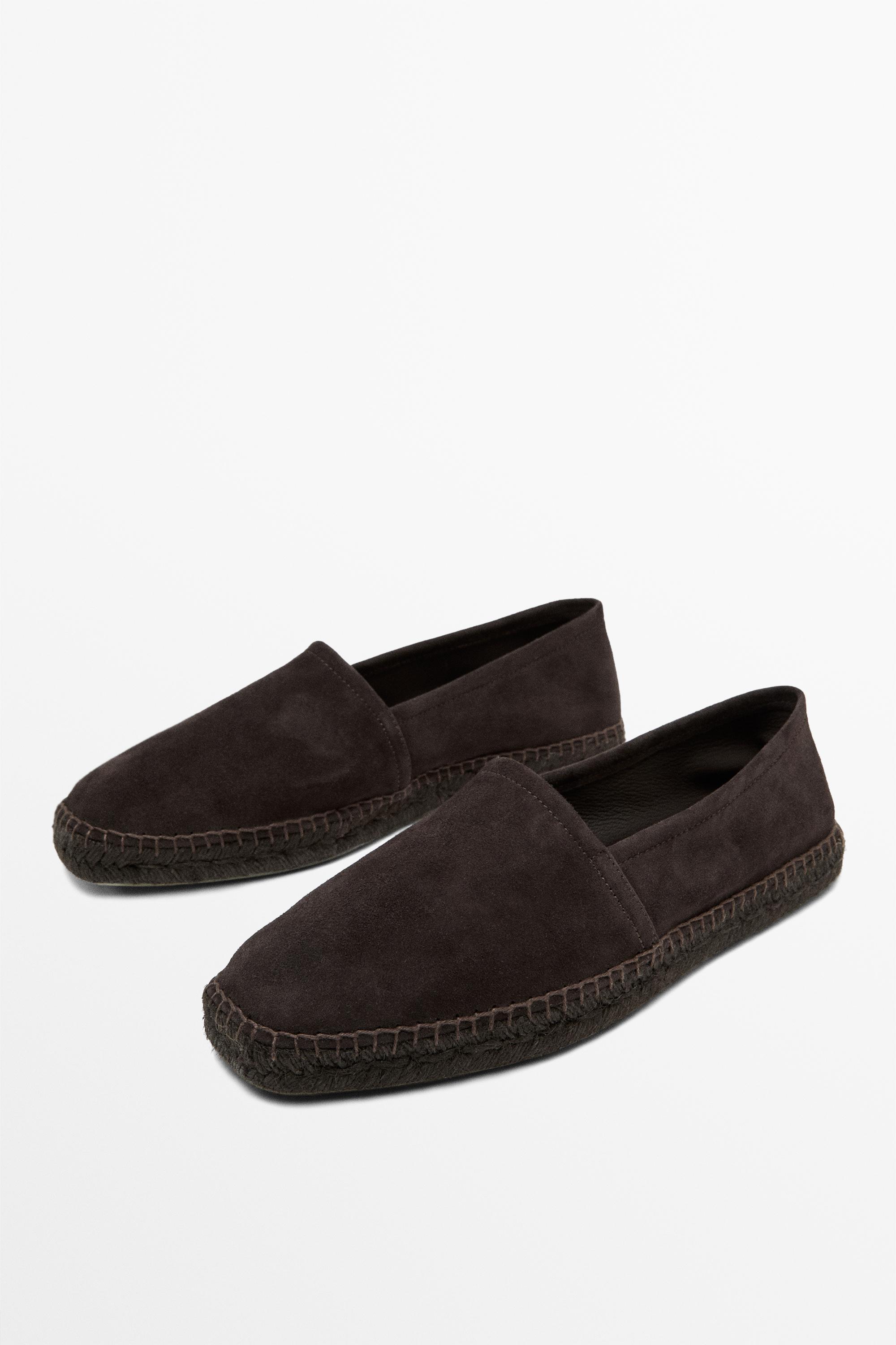 Leather espadrilles — BROWN