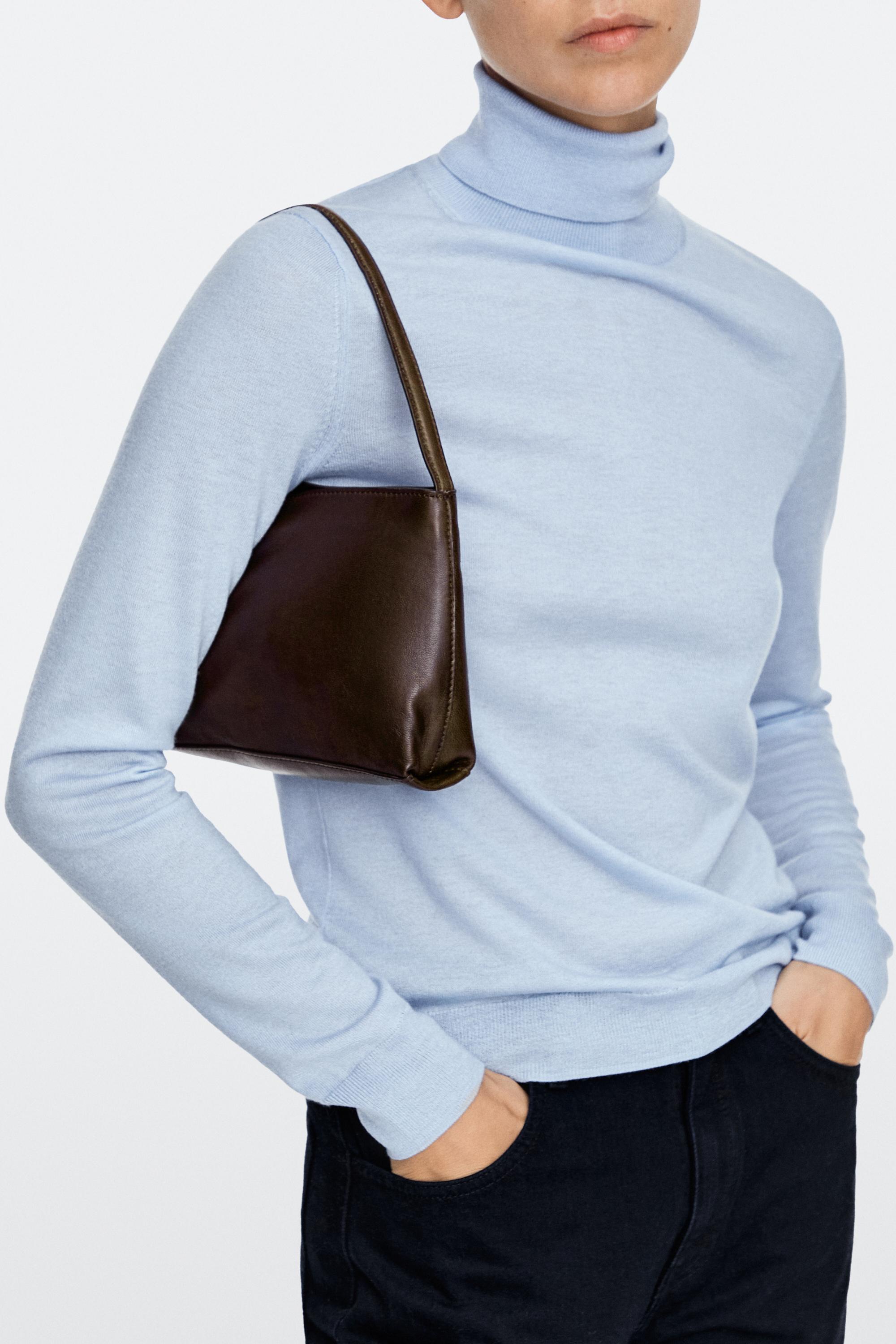 Small nappa leather shoulder bag — BROWN