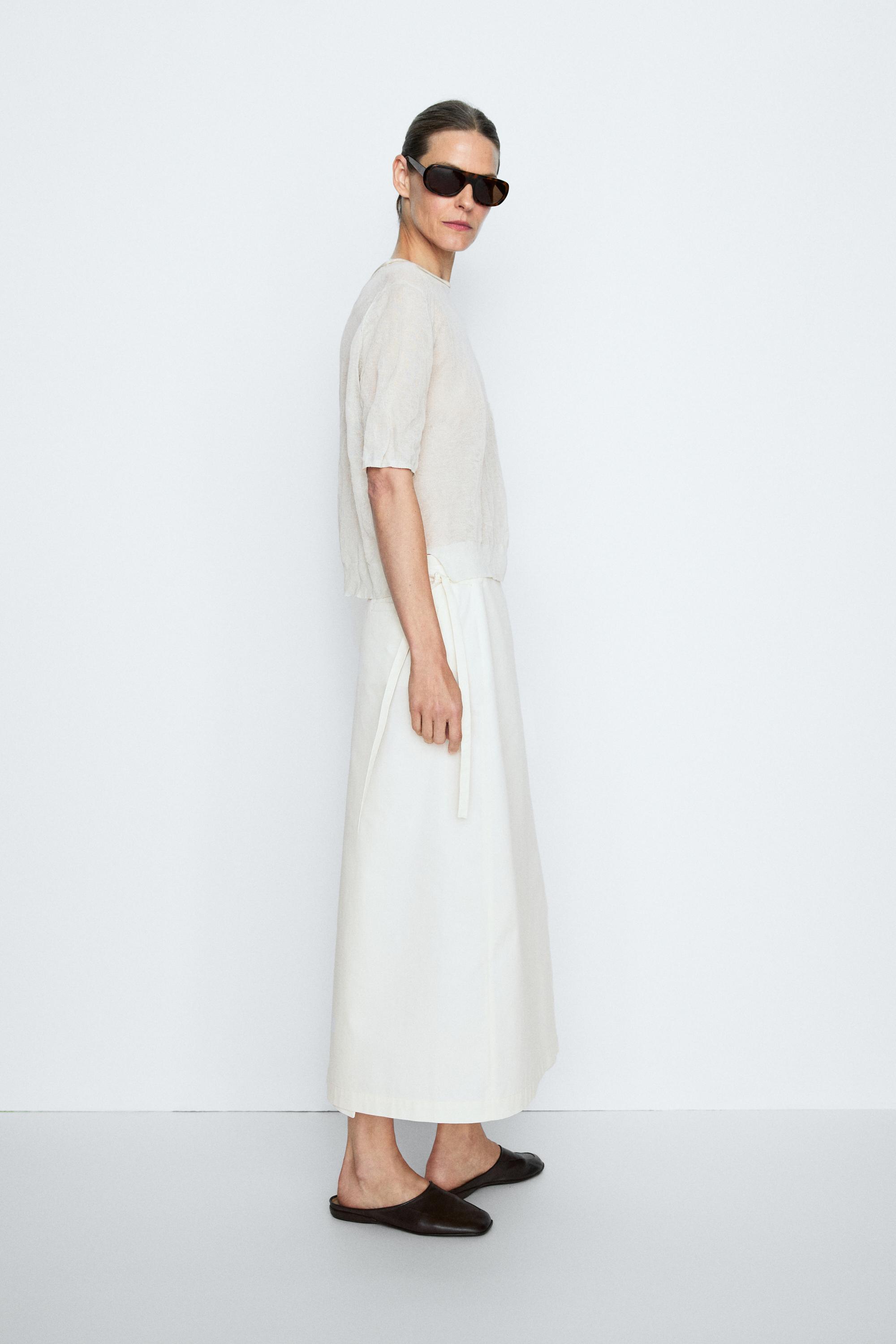 Wrap midi skirt - STUDIO — CREAM