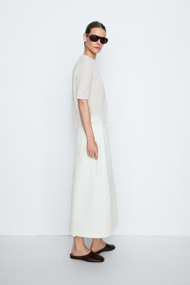 Wrap midi skirt - STUDIO — CREAM 3