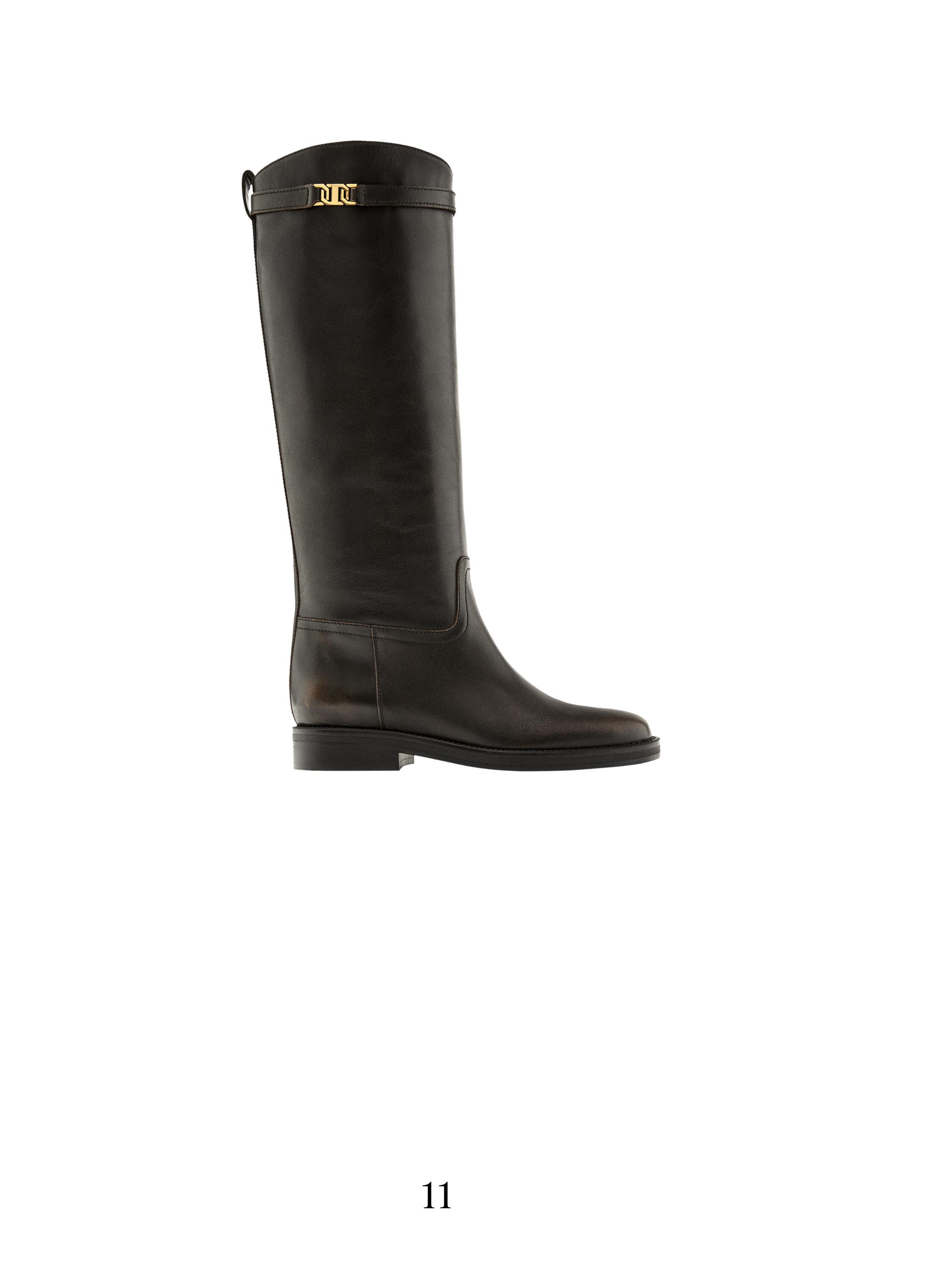 Leather riding boots — BROWN