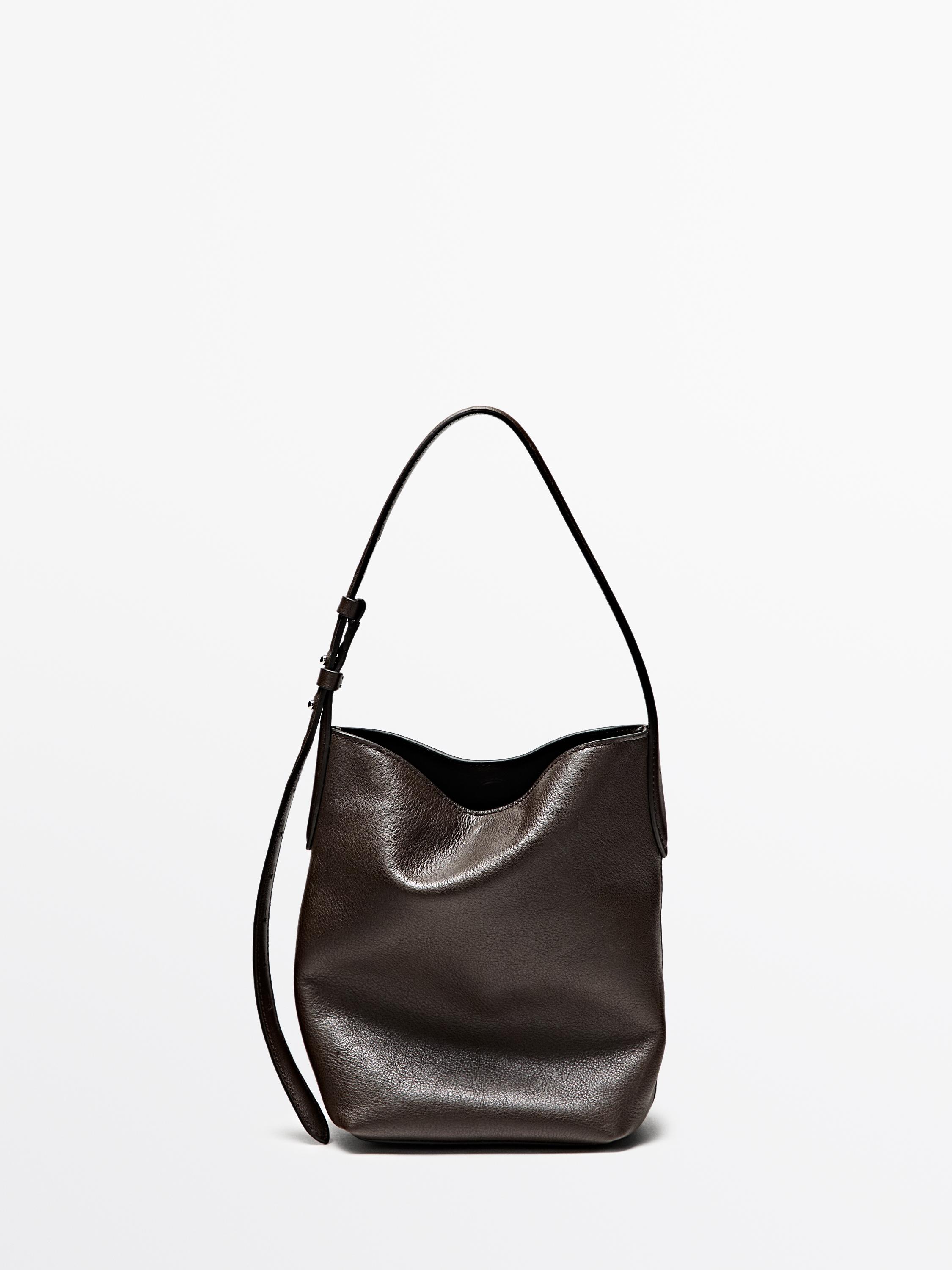 Mini sac seau en cuir nappa