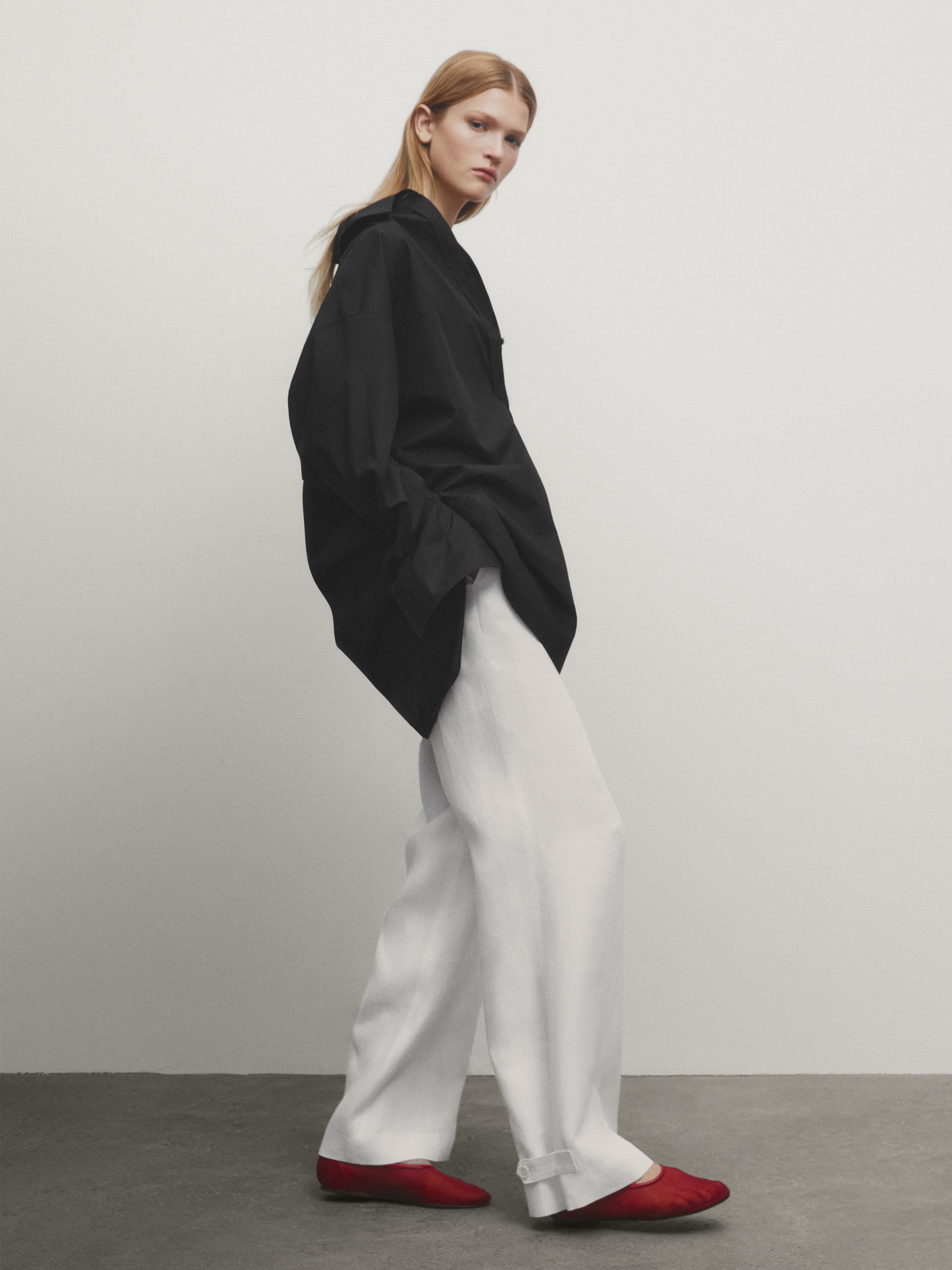 حذاء باليرينا من نسيج شبكي