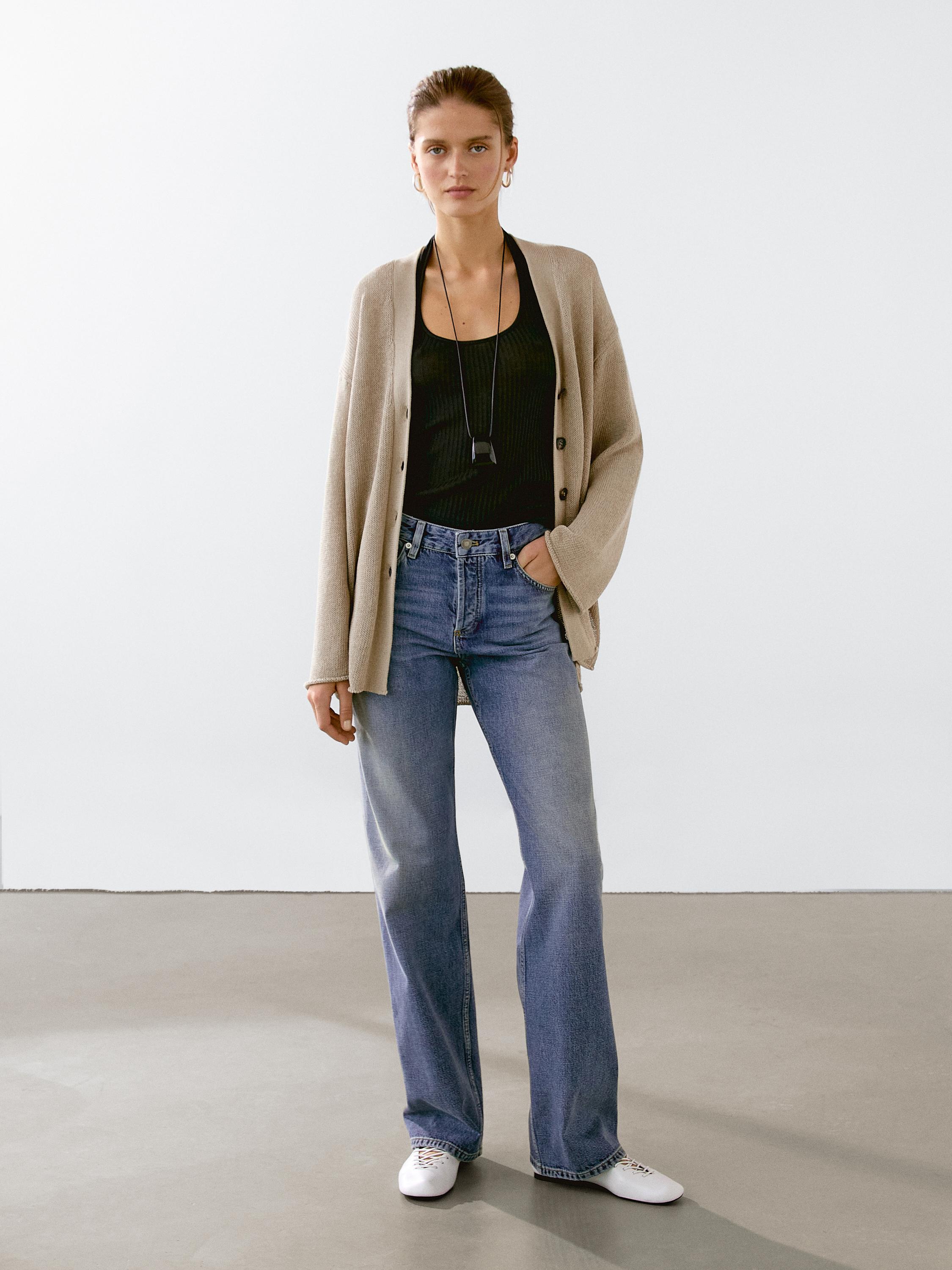 Finstickad oversize-kofta