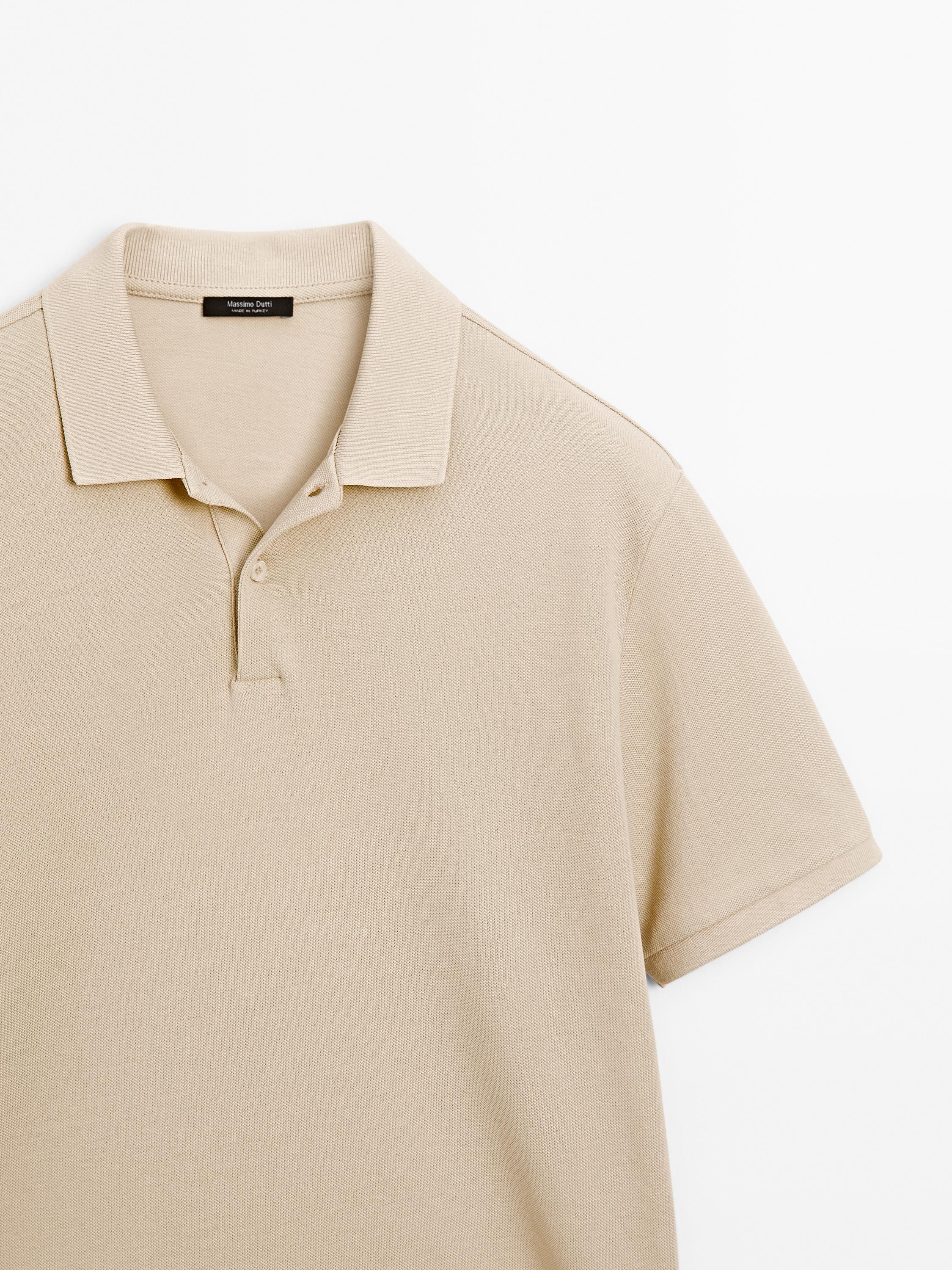 Polo micro-texture en piqué de coton