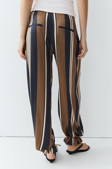 Satin pants with tie-up hem detail — ANTHRACITE GREY 5