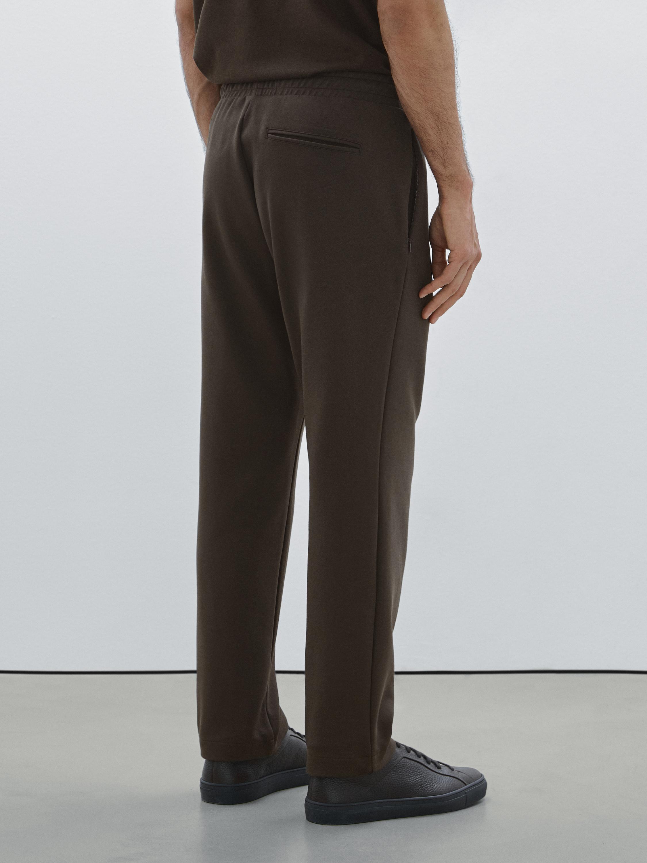 Cotton blend jogger fit trousers
