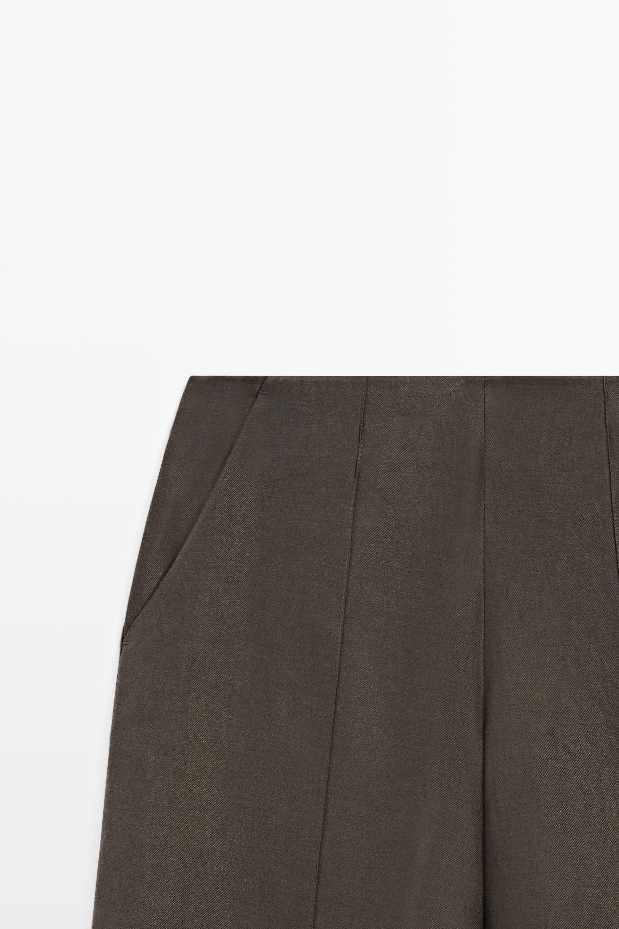 100% linen flowing pants — BROWN MARL