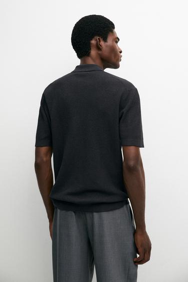 100% cotton button-collar polo shirt — CHARCOAL GREY 5
