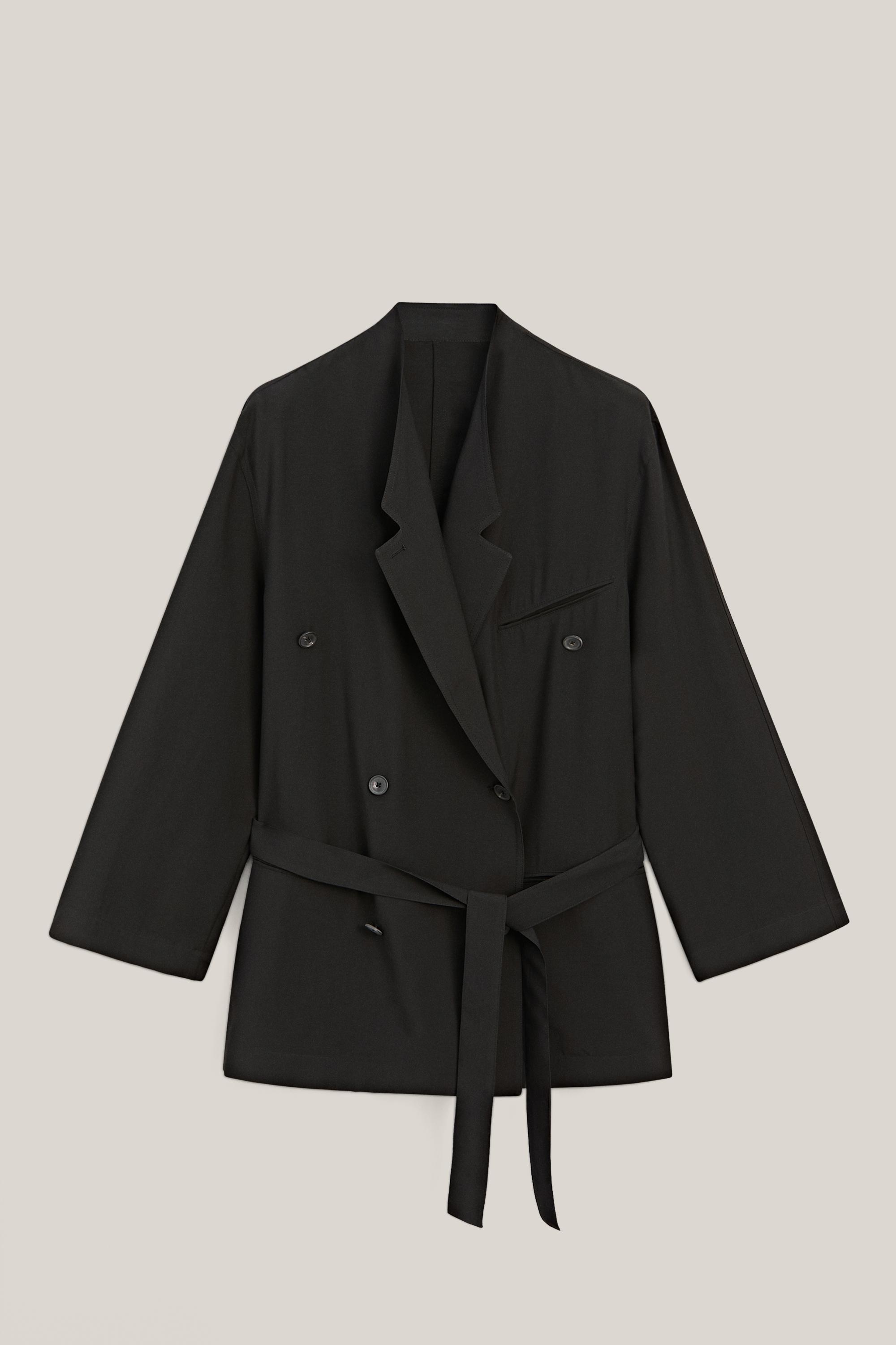 Flowing oversize blazer with belt detail - LIMITED EDITION — BLACK