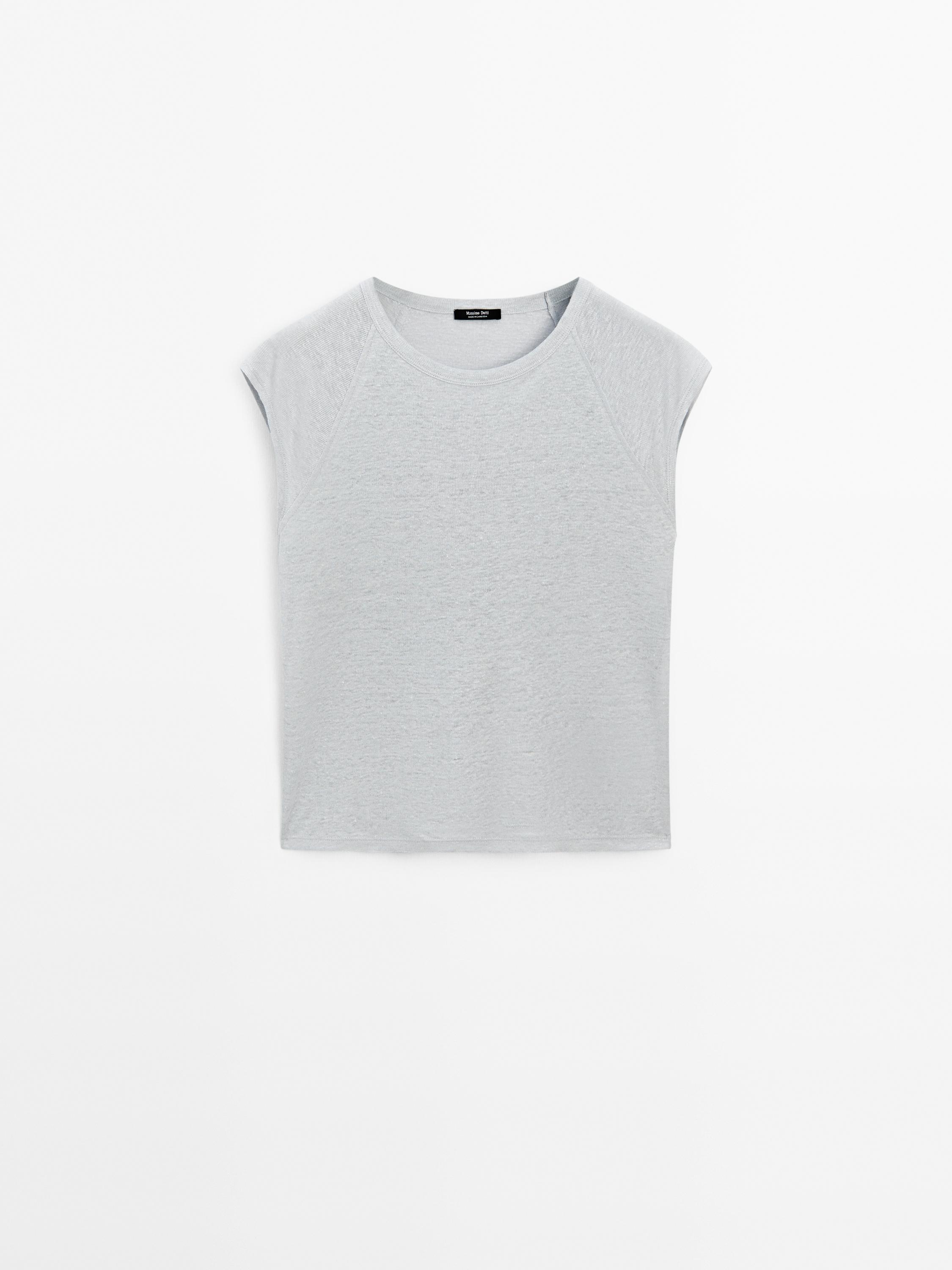 Camiseta ligera rib 100% lino