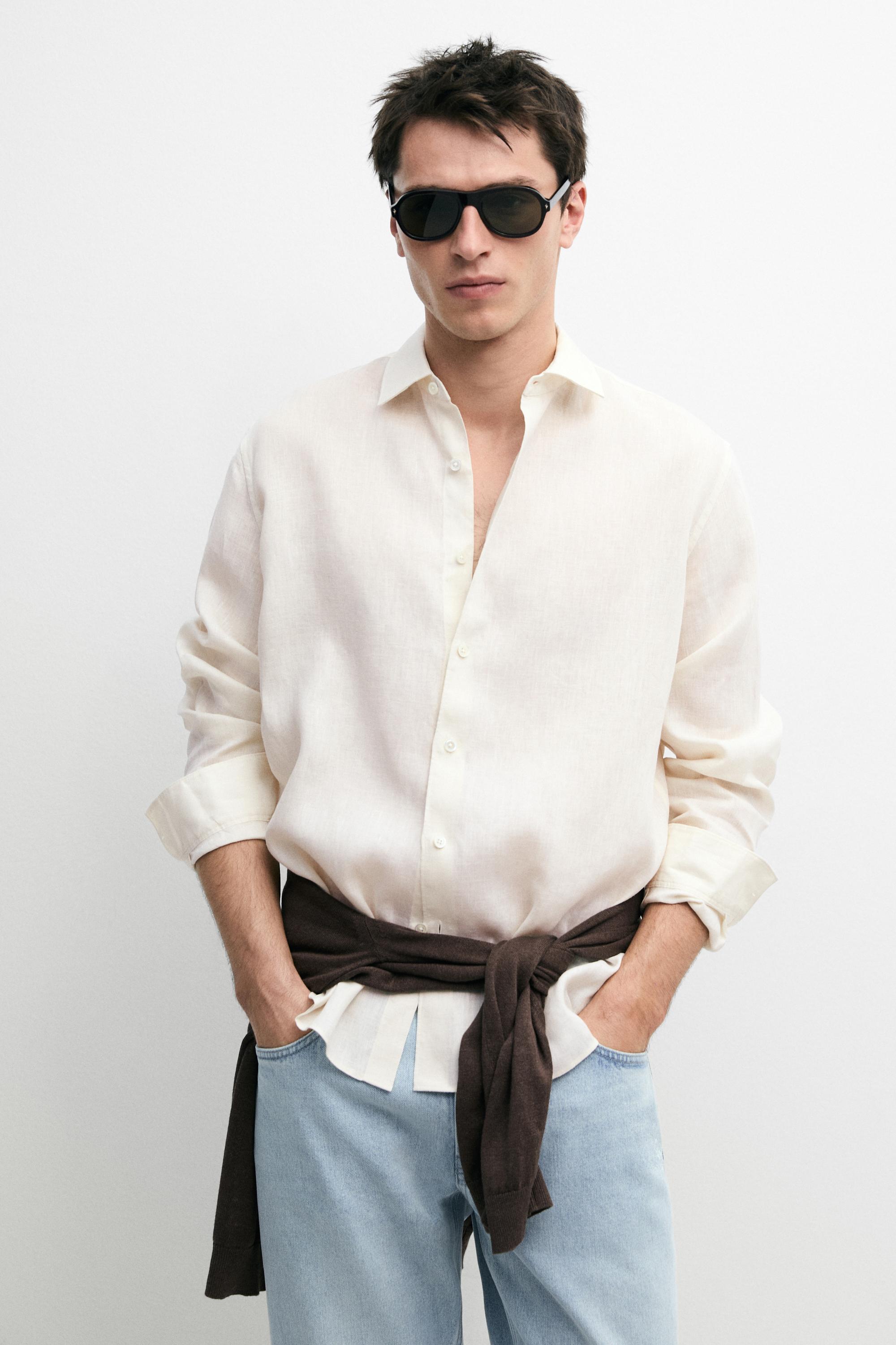 Camisa slim fit 100% lino