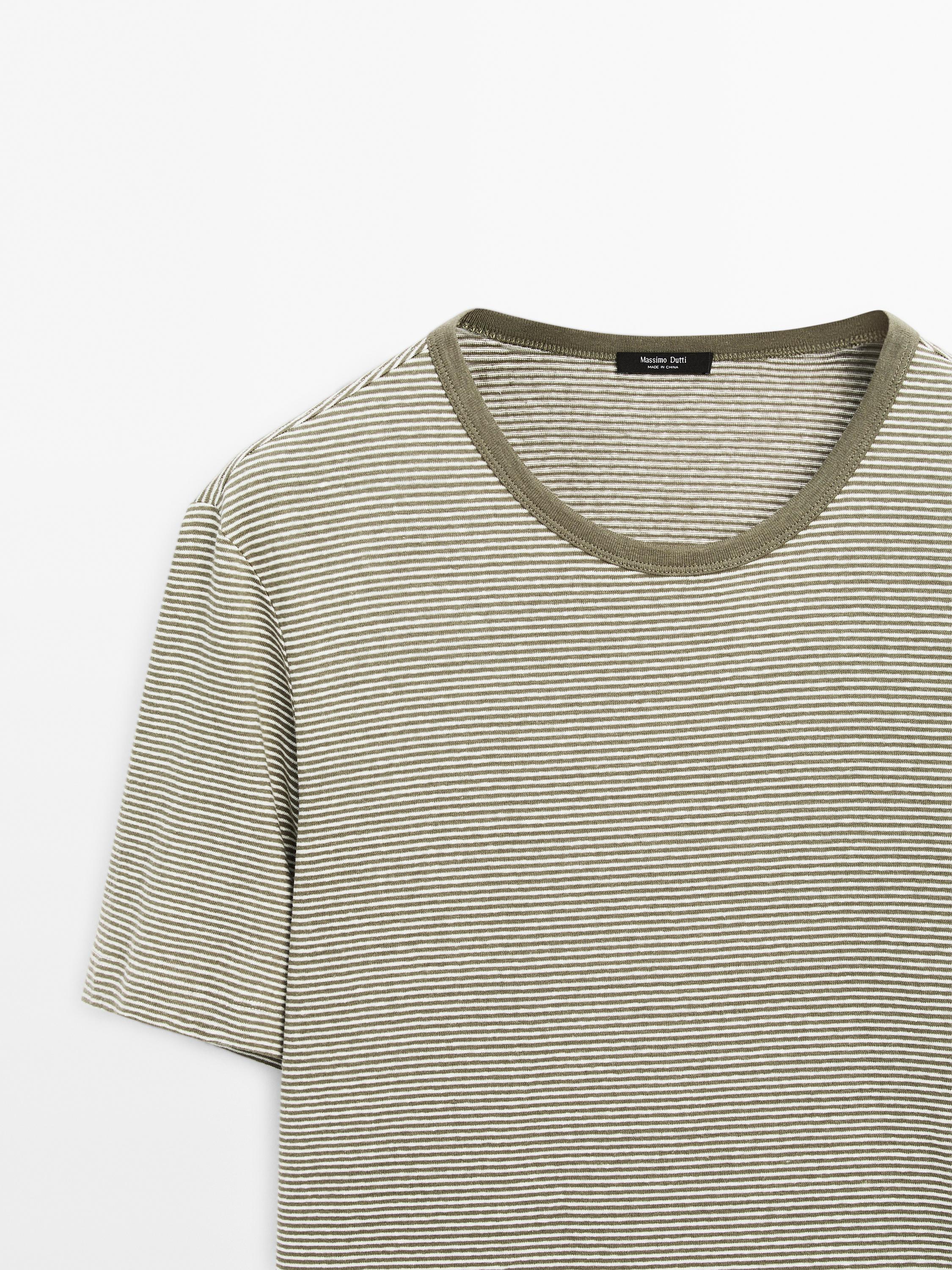 Camiseta rayas lino algodón