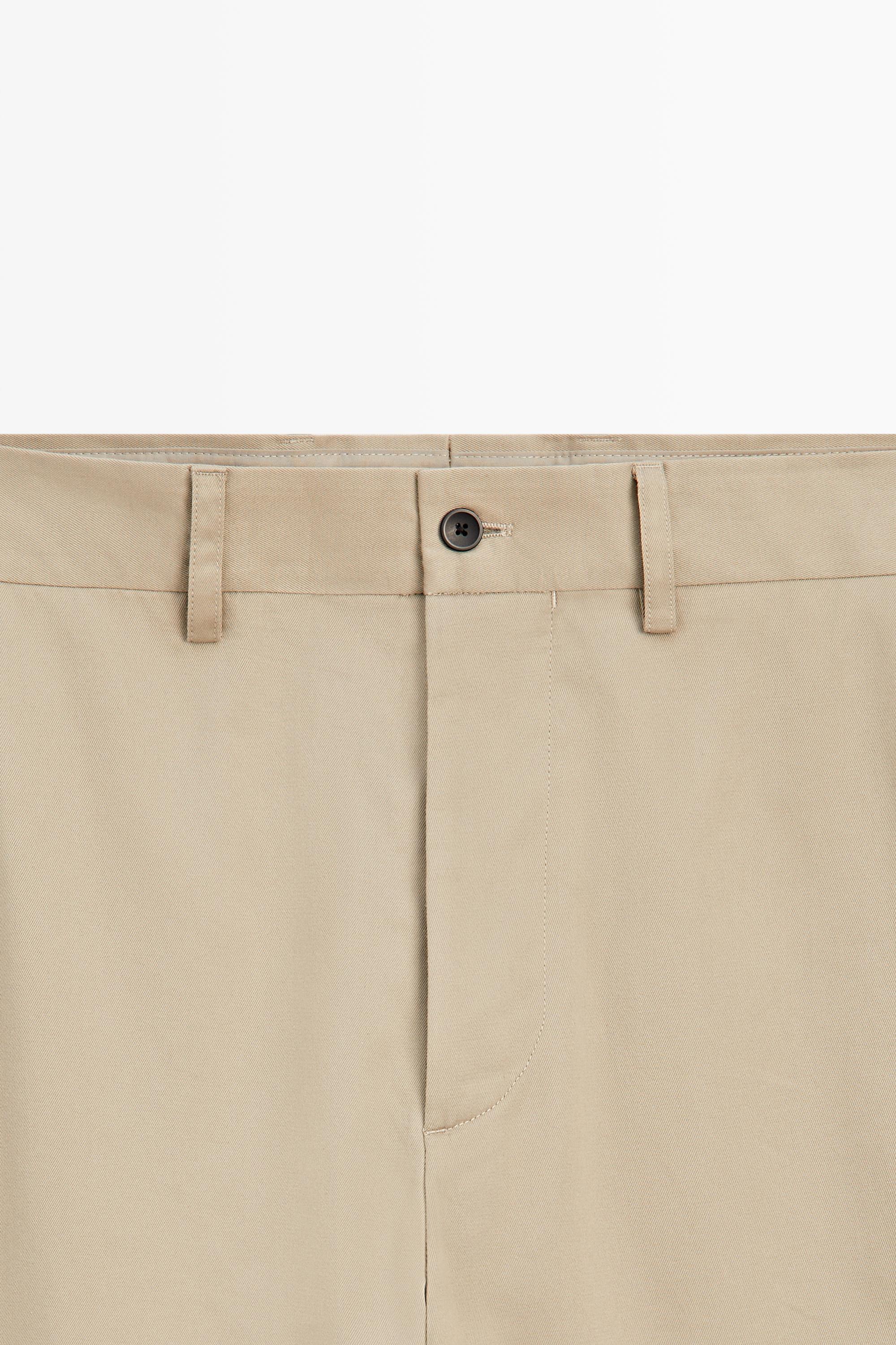 100% cotton wide-leg pants — KHAKI