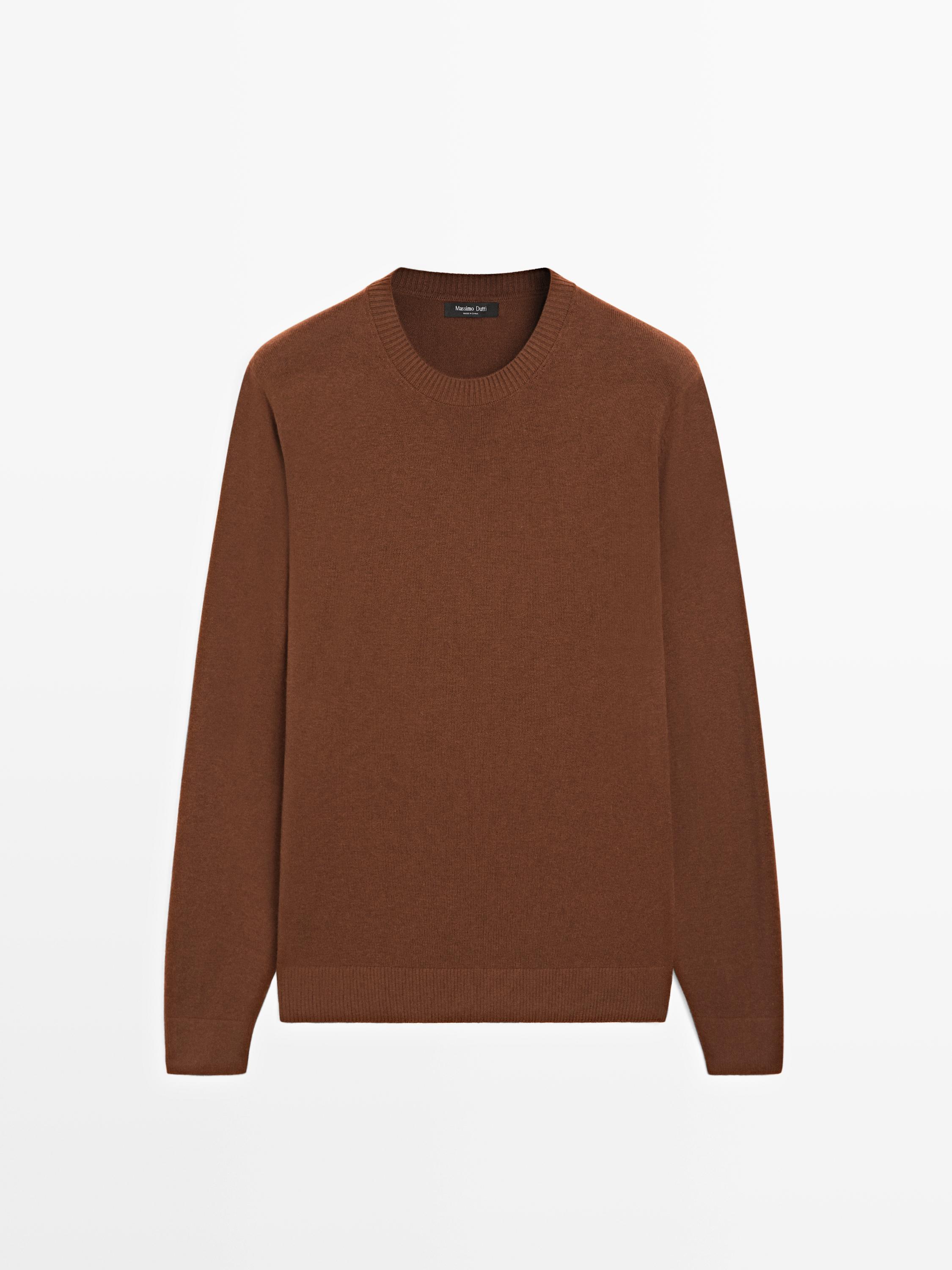 Pull maille col rond coton et laine