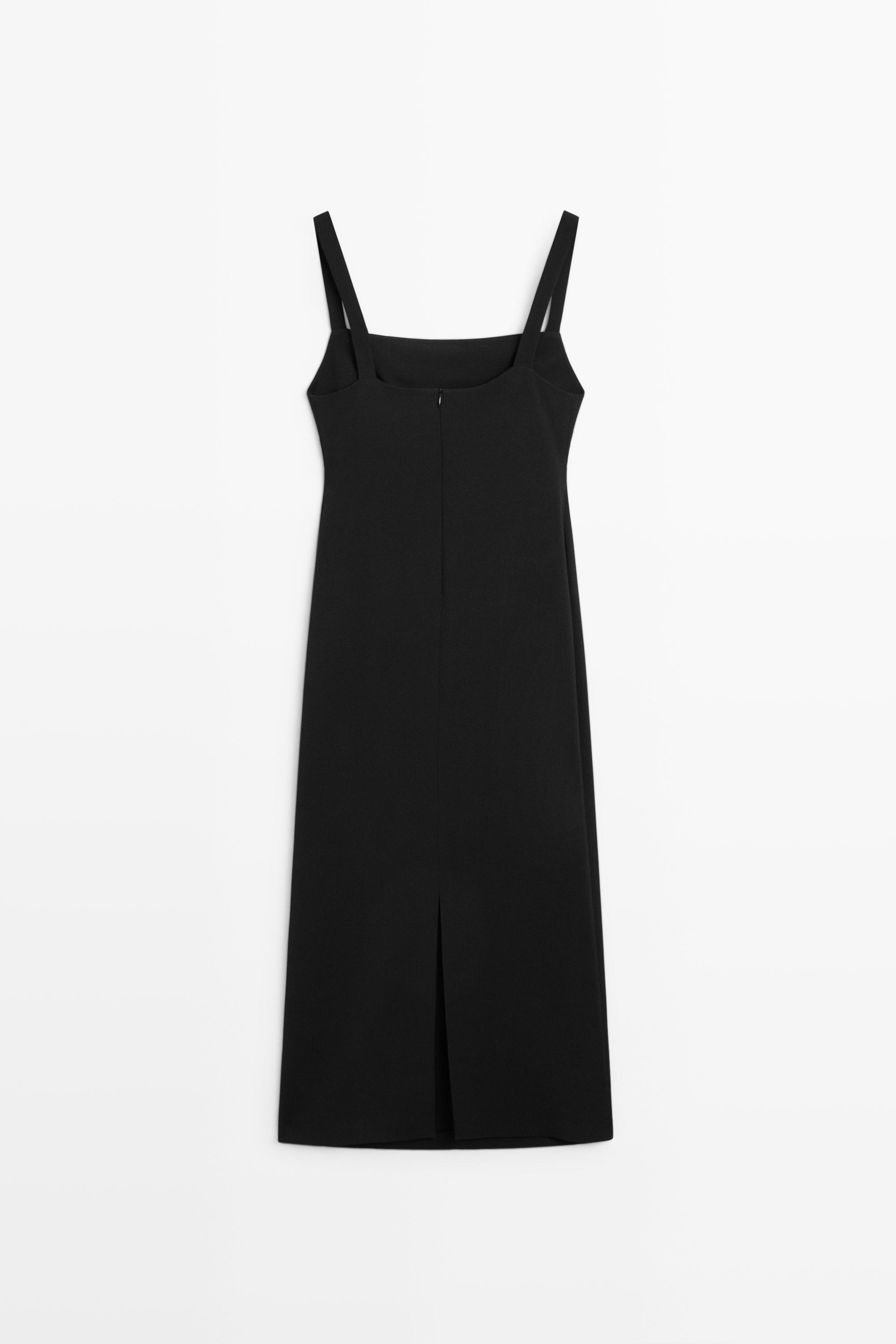 Strappy midi dress — Black