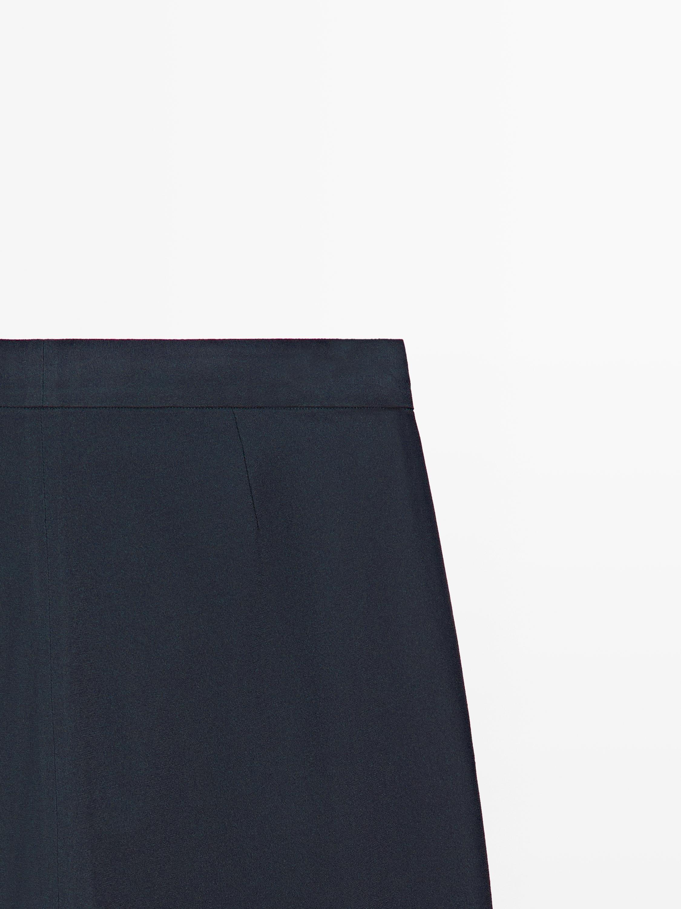Flowing straight-leg trousers - STUDIO — NAVY BLUE