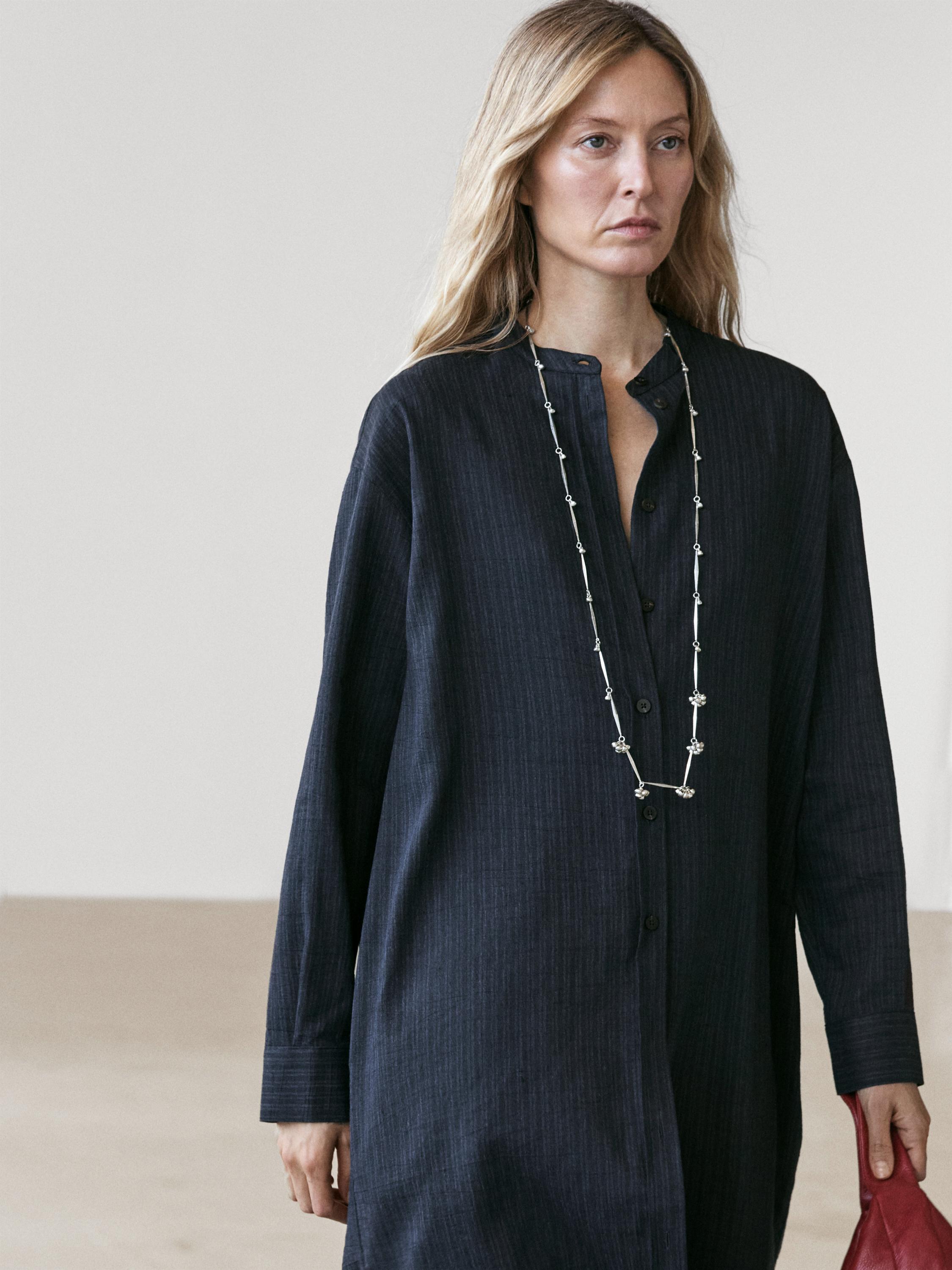 Robe midi fluide chemise