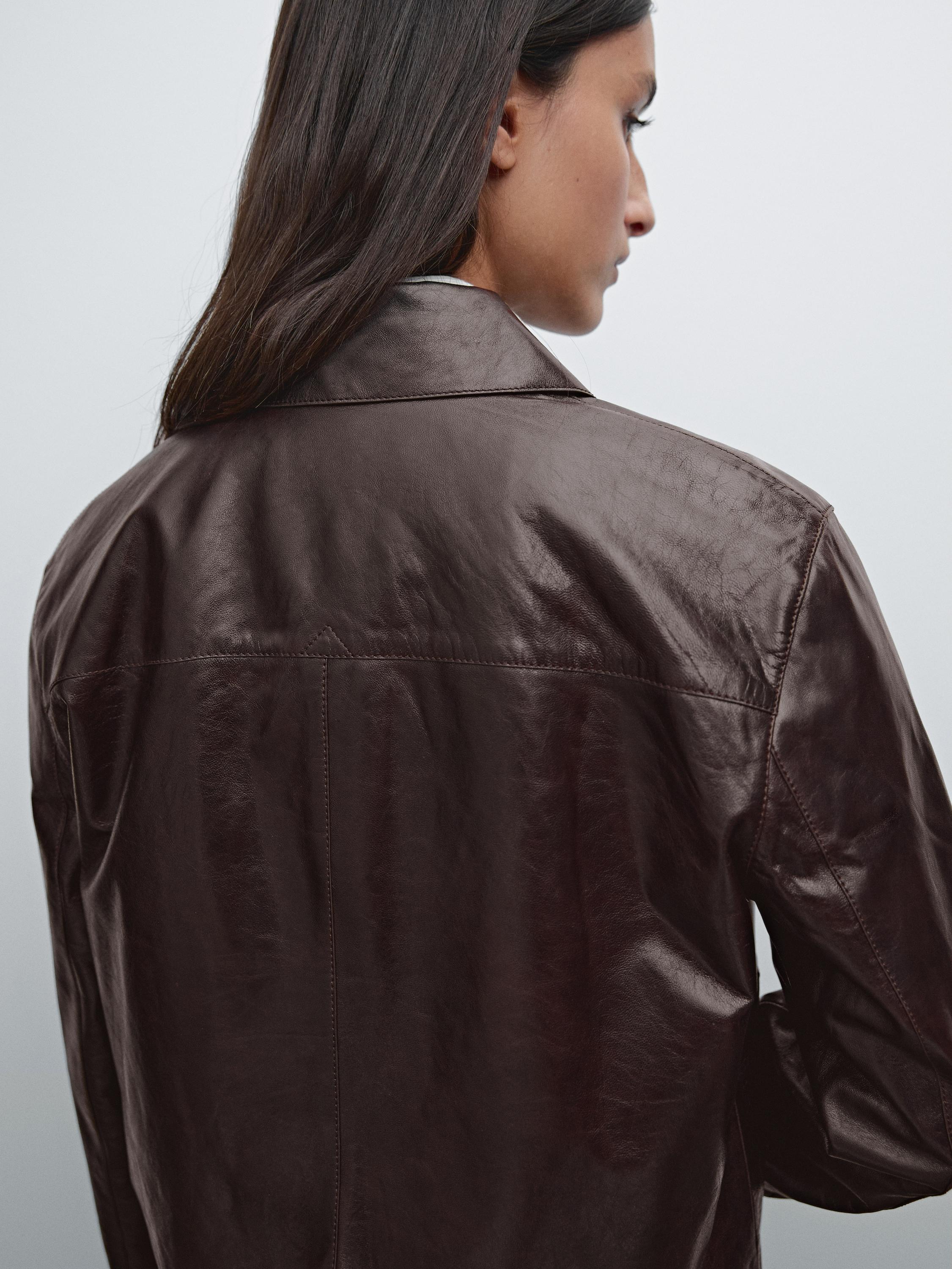 Nappa leather crunch jacket