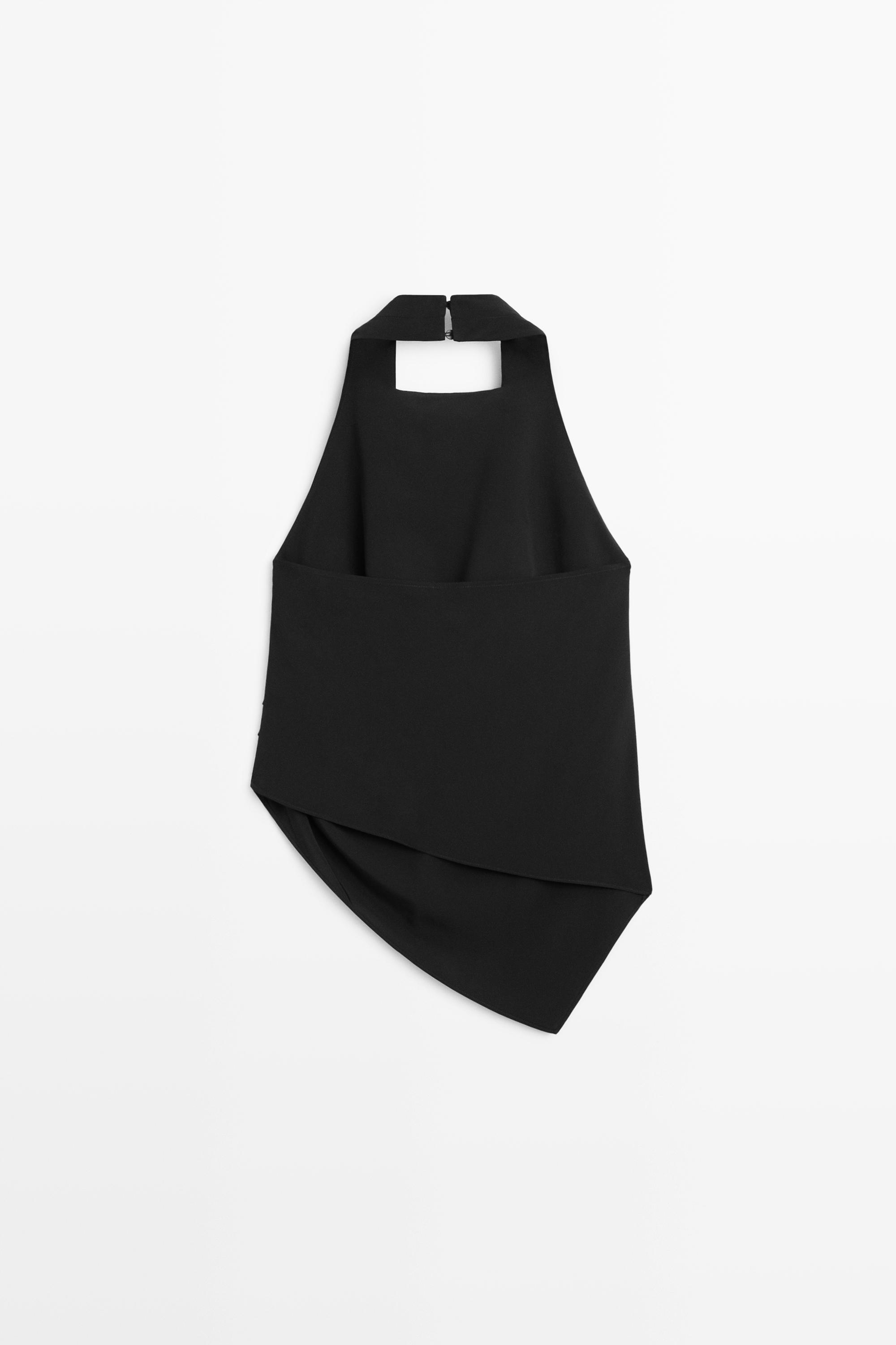 Flowing open-back top — BLACK