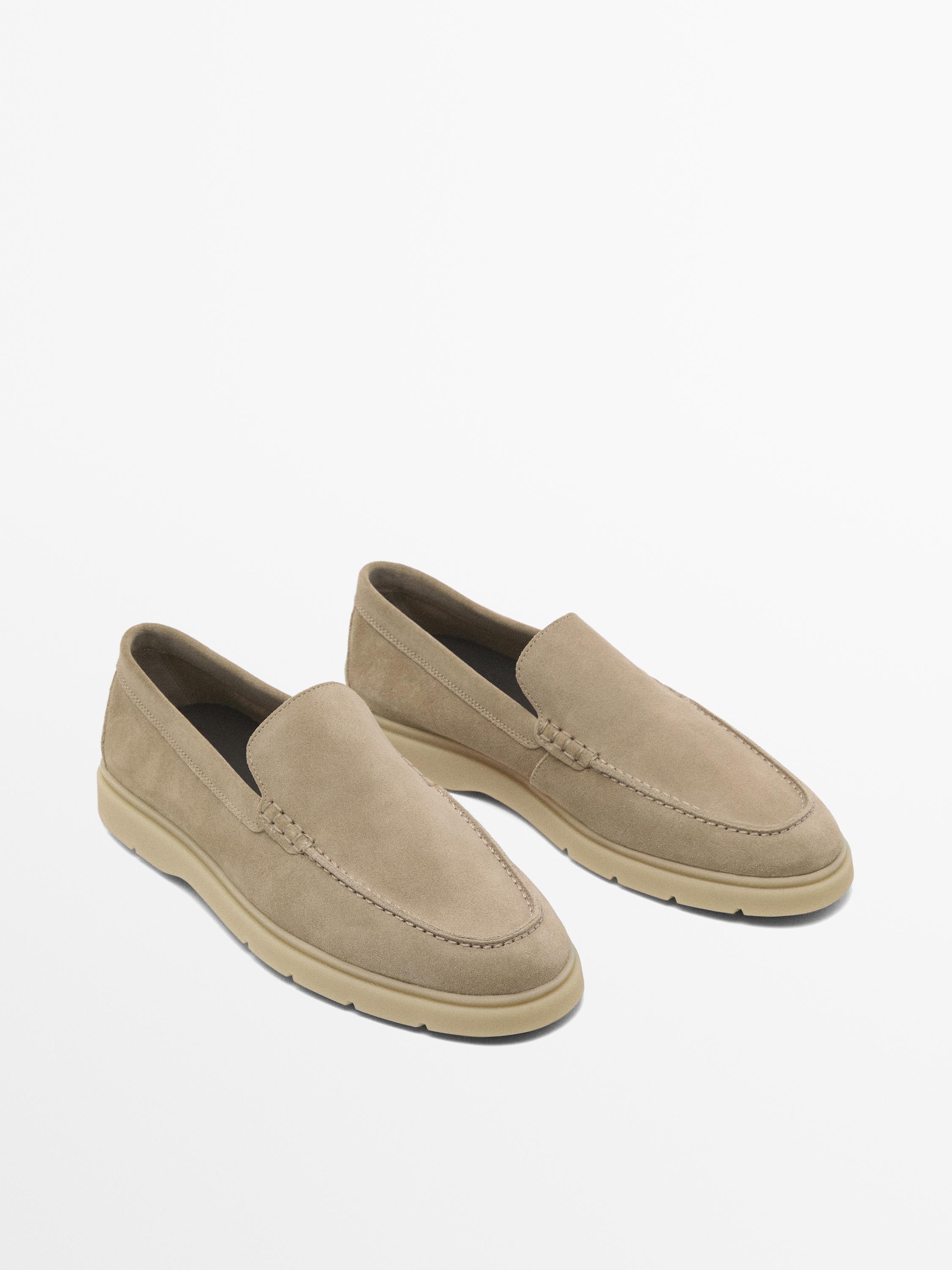 Split suede leather loafers