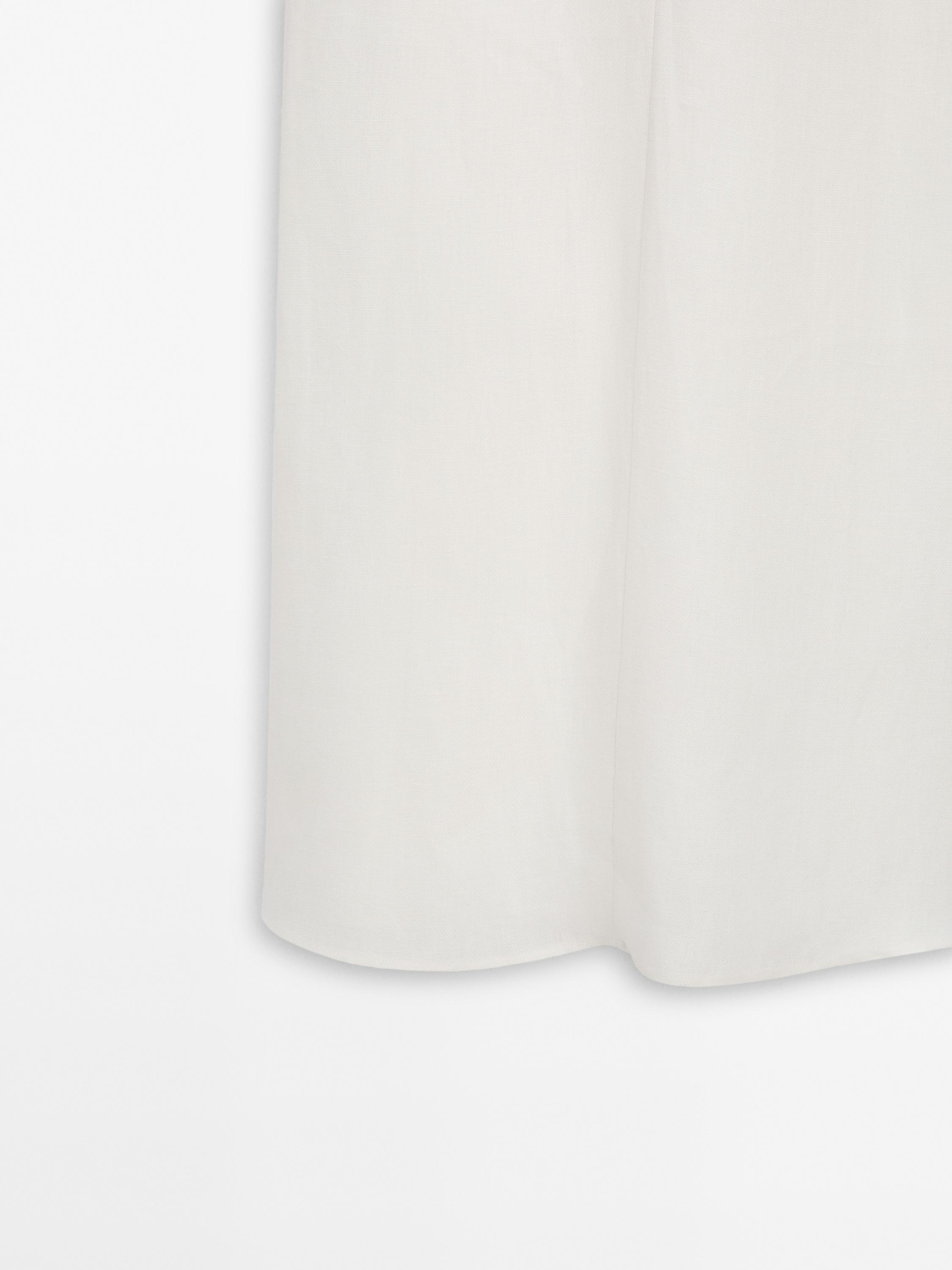 Linen midi dress with strap details