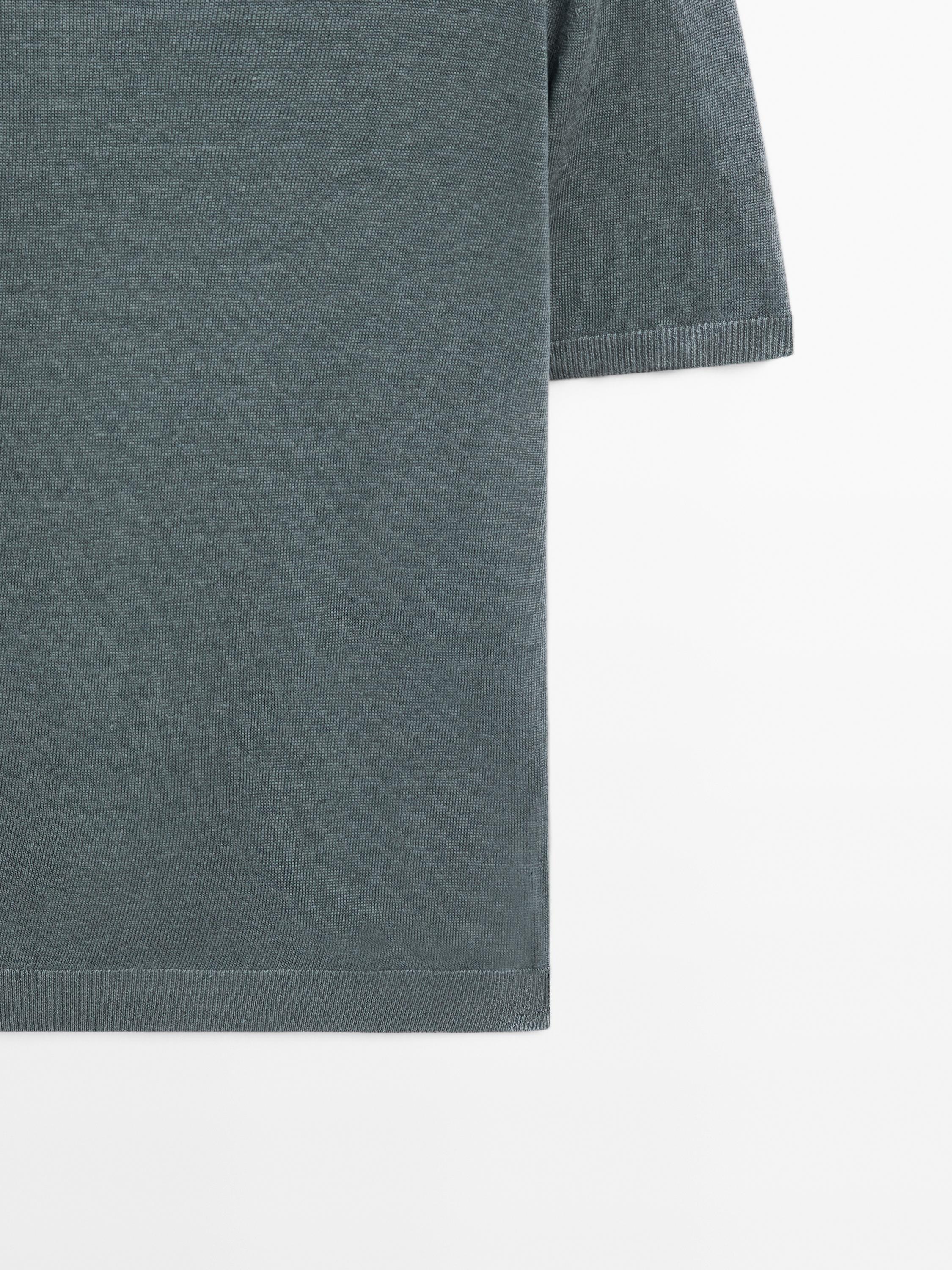 100% linen short sleeve knit T-shirt