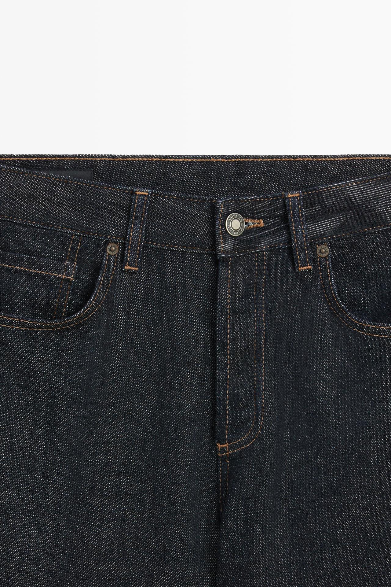 Wide-leg mid-waist jeans — DARK BLUE