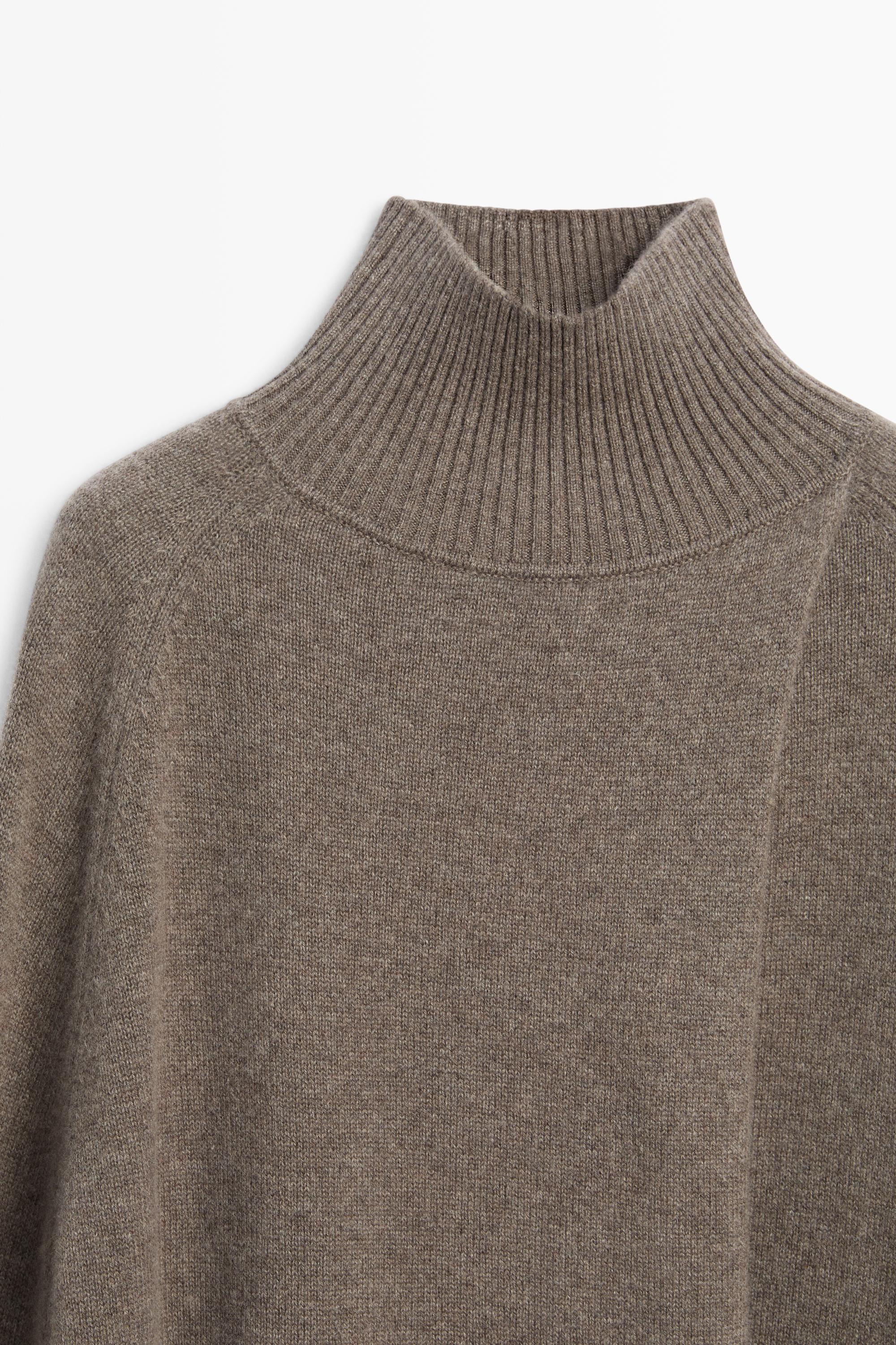 100% cashmere knit cape with crossover detail - thumbnail 10