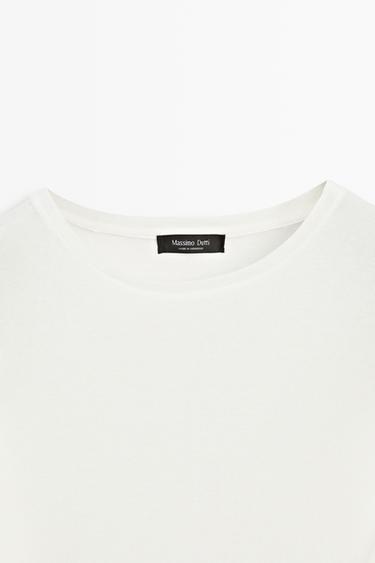 Button-detail short sleeve T-shirt — Off white 9