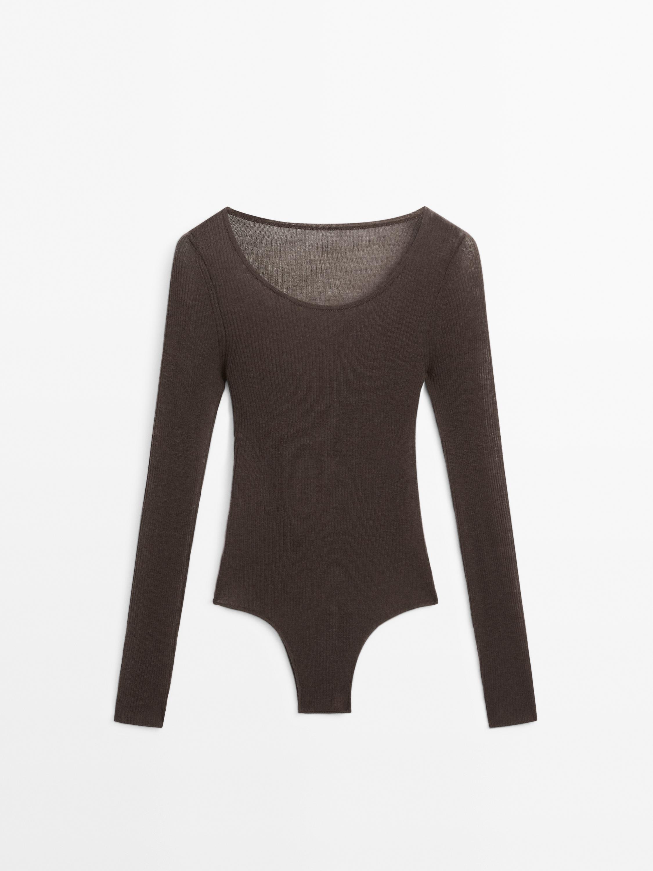 Semi-sheer 100% wool bodysuit - STUDIO