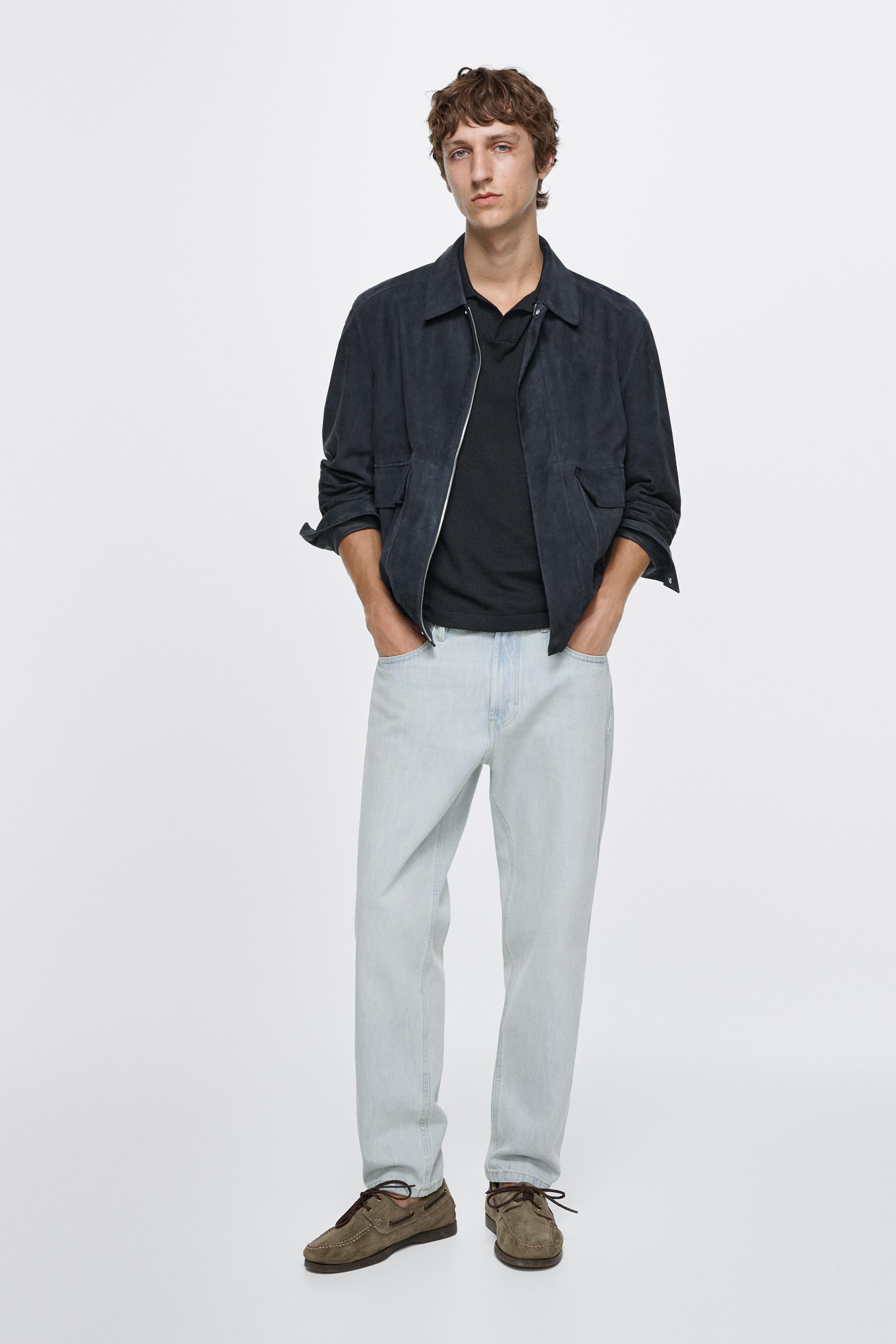 Slim fit cropped jeans — DARK BLUE