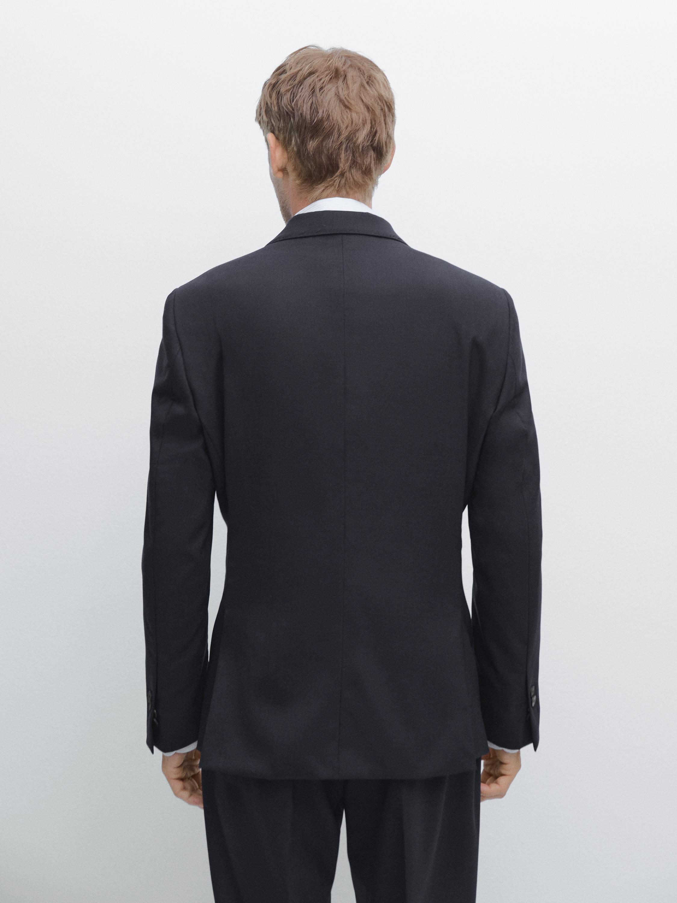 Wool blend suit blazer