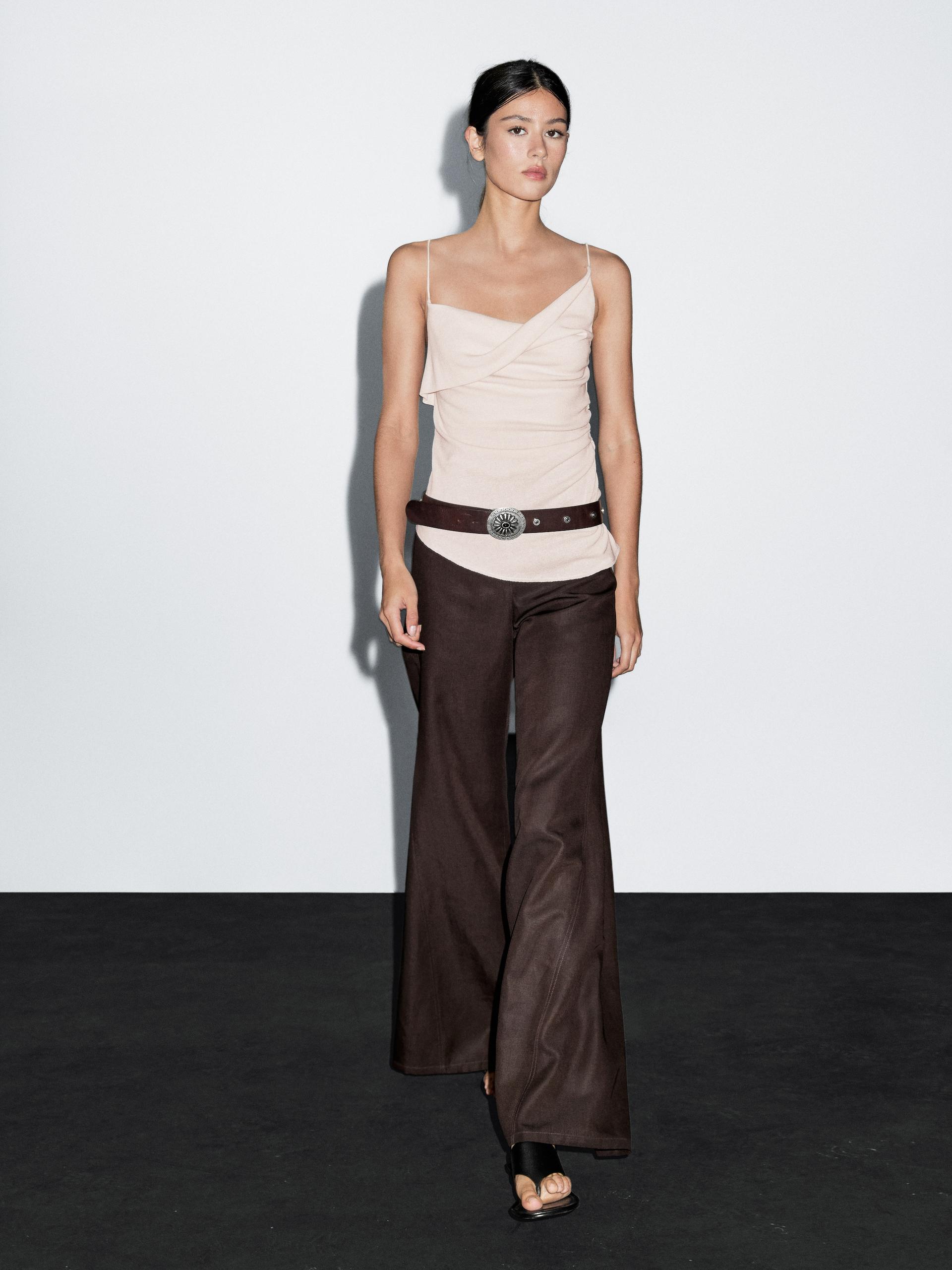 Top Escote Asimétrico 100% Algodón - Crudo - Xl - Massimo Dutti - Mujer
