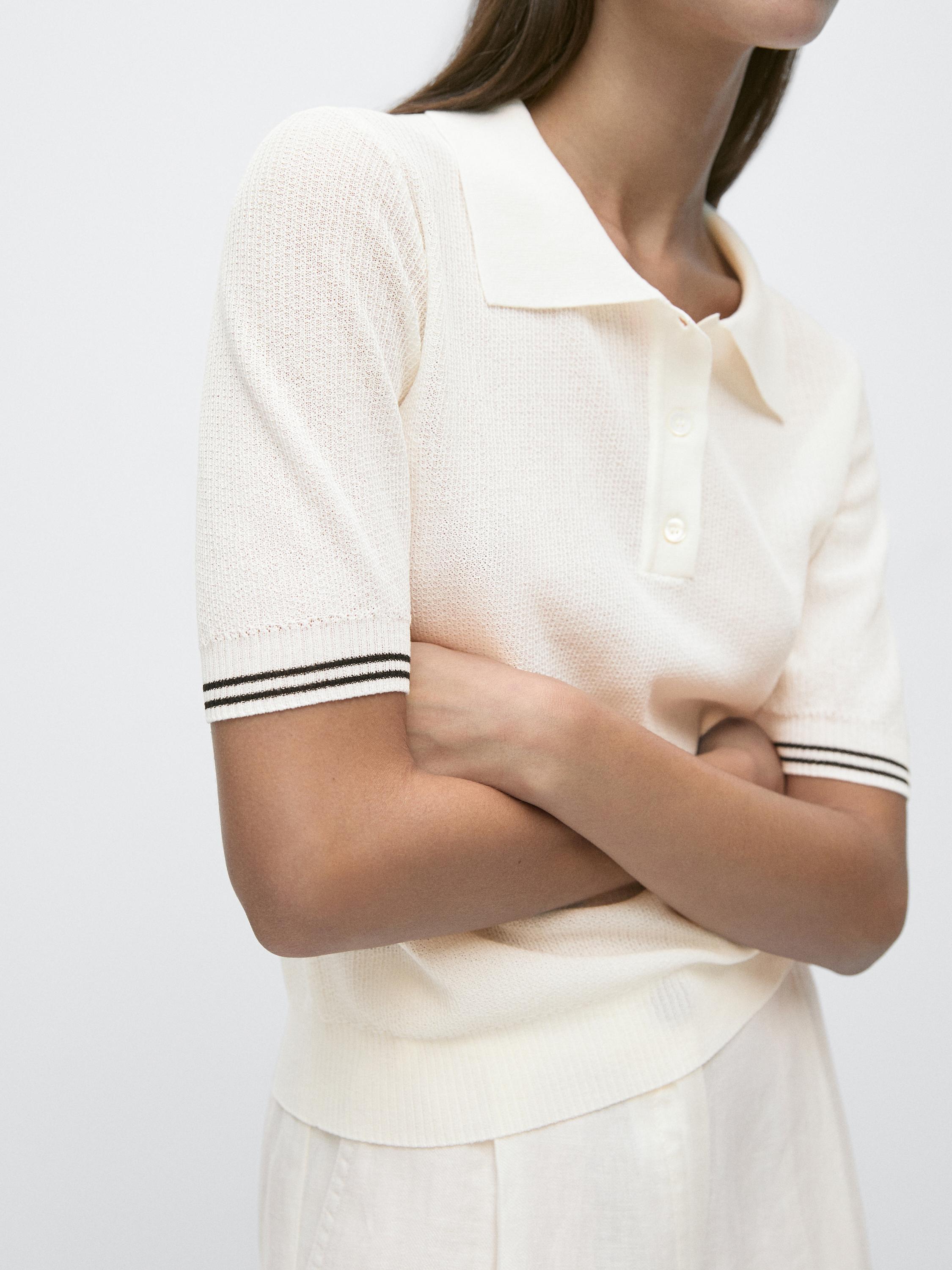 Polo shirt with sleeve detail
