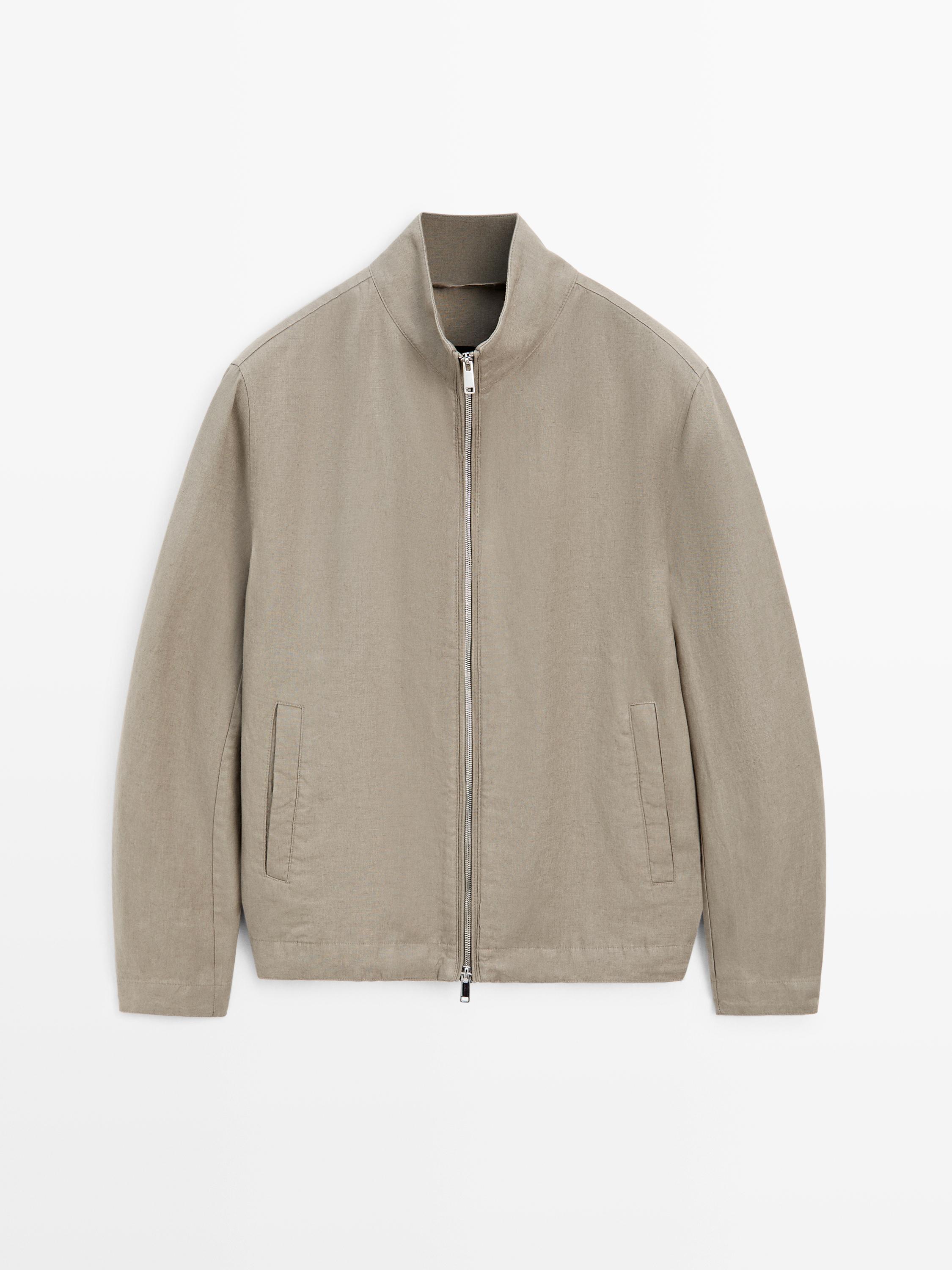 Linen bomber jacket