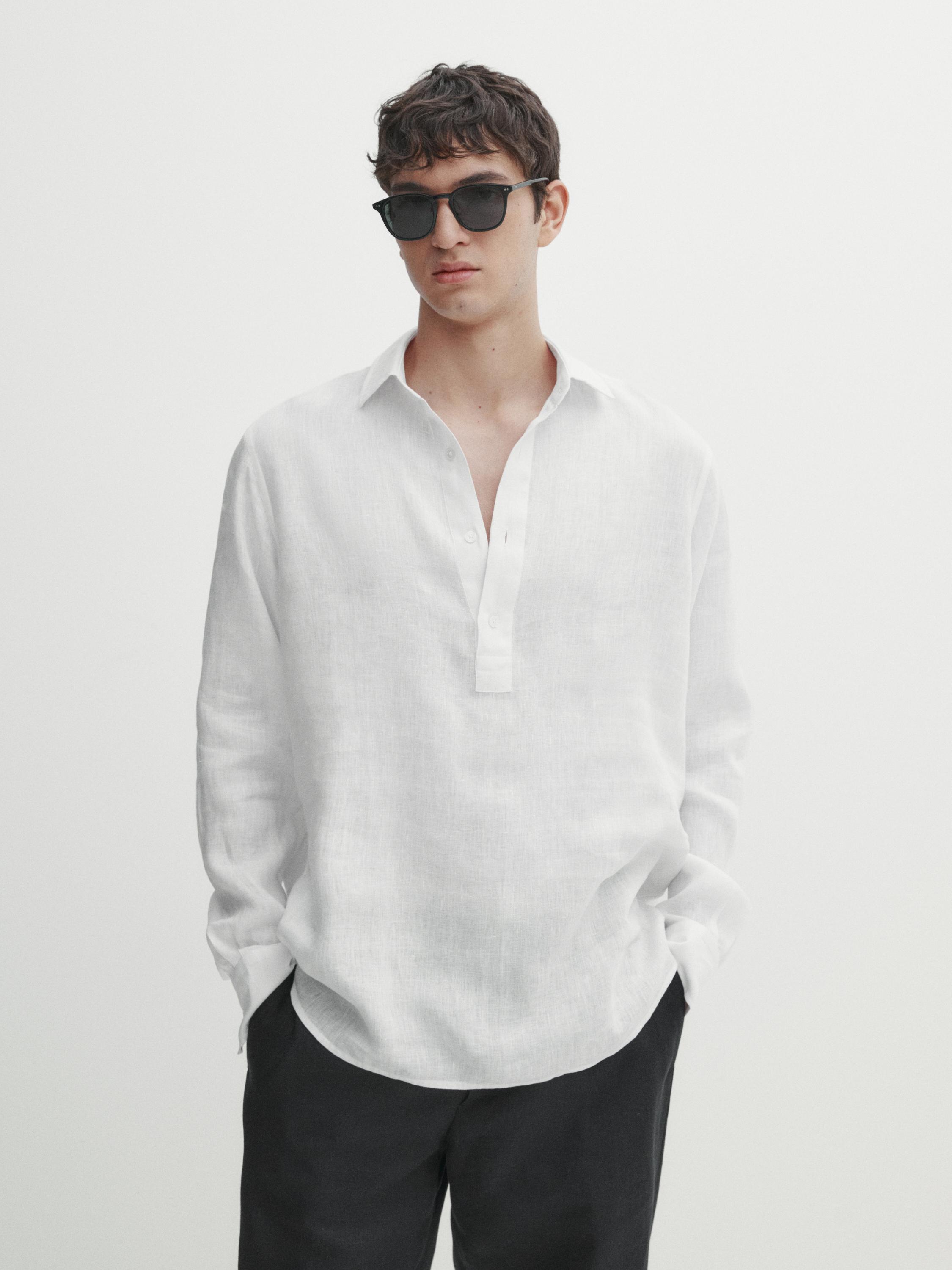Regular fit shirt with polo collar