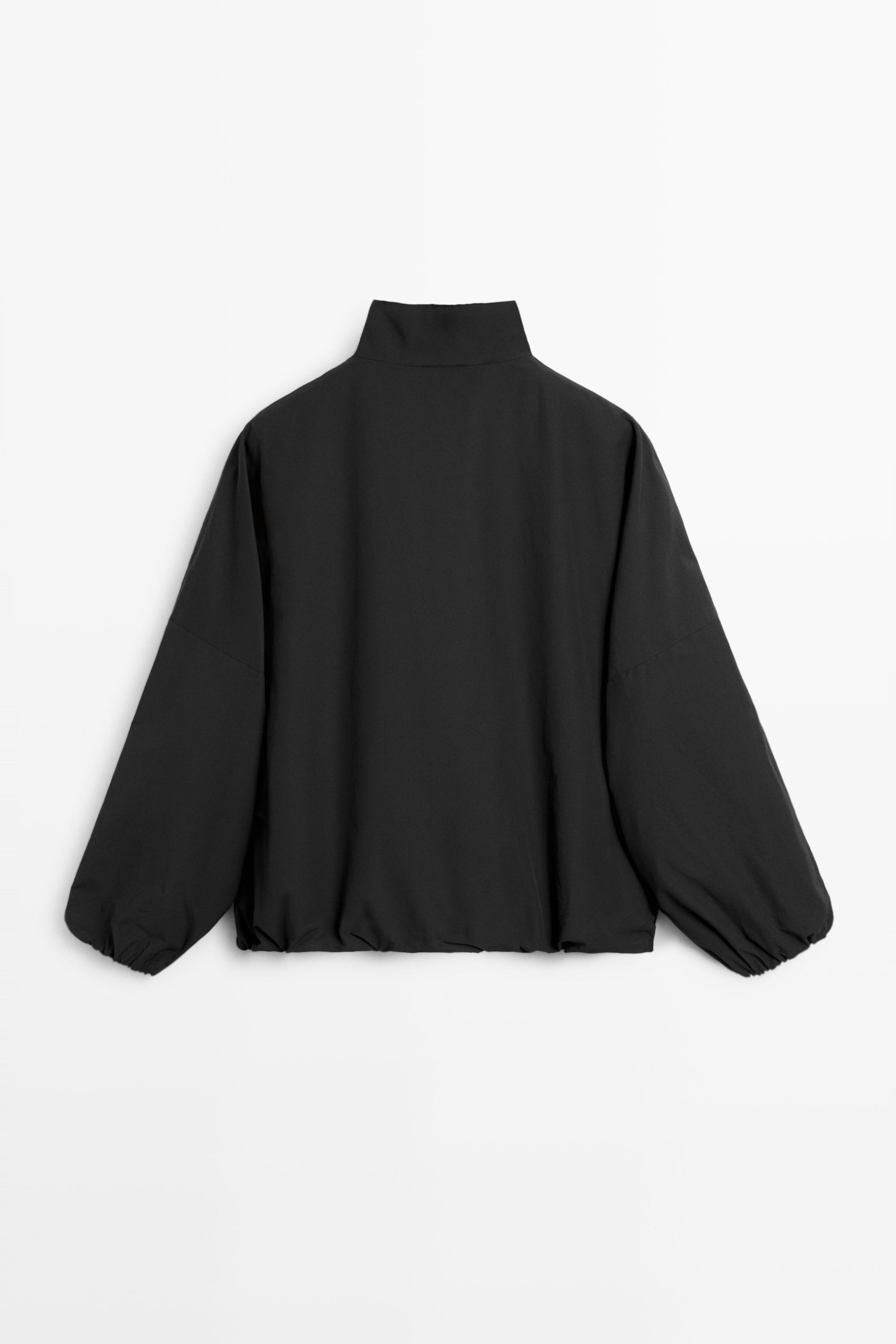 Technical bomber jacket with side button — BLACK