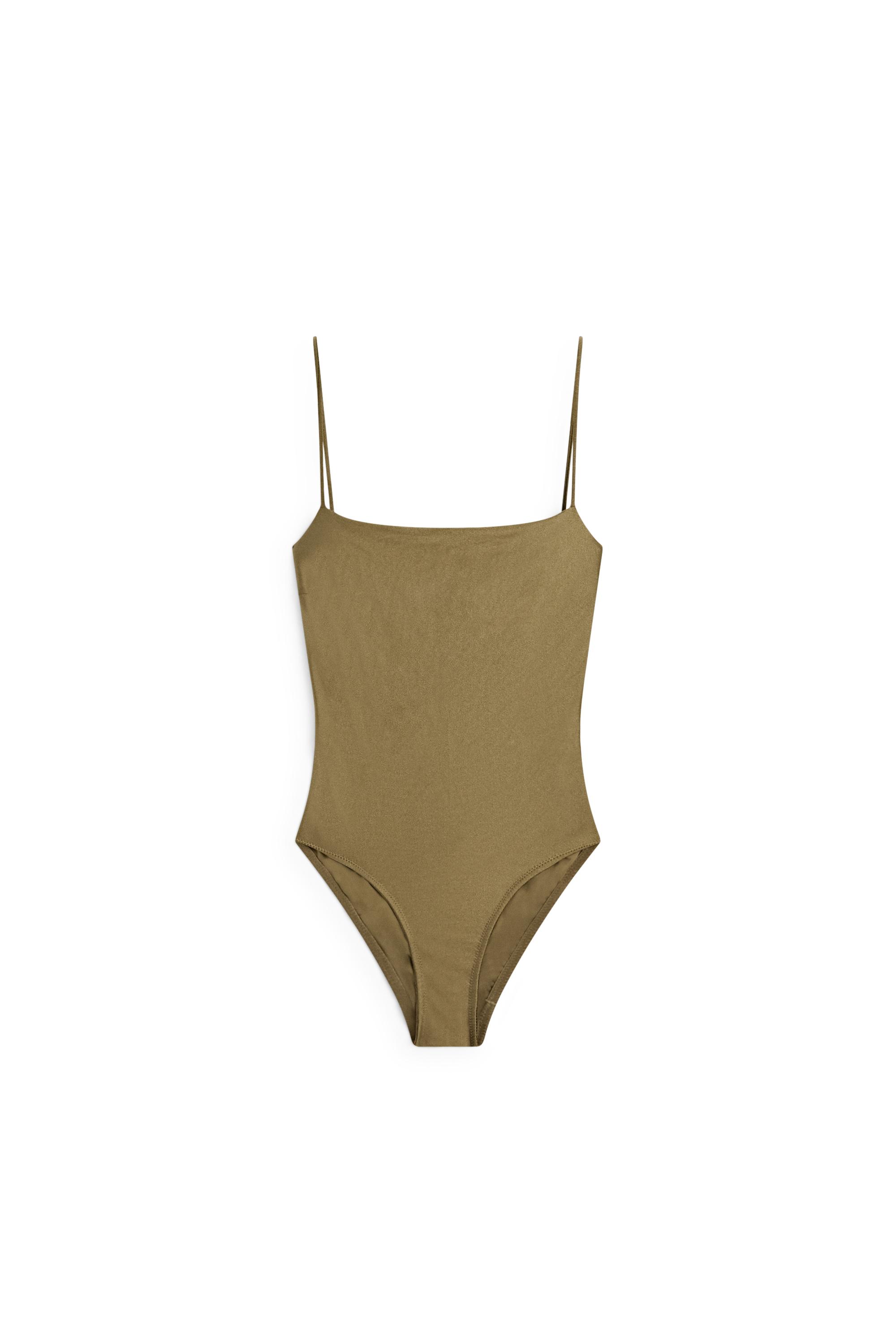 Swimsuit with thin straps — KHAKI